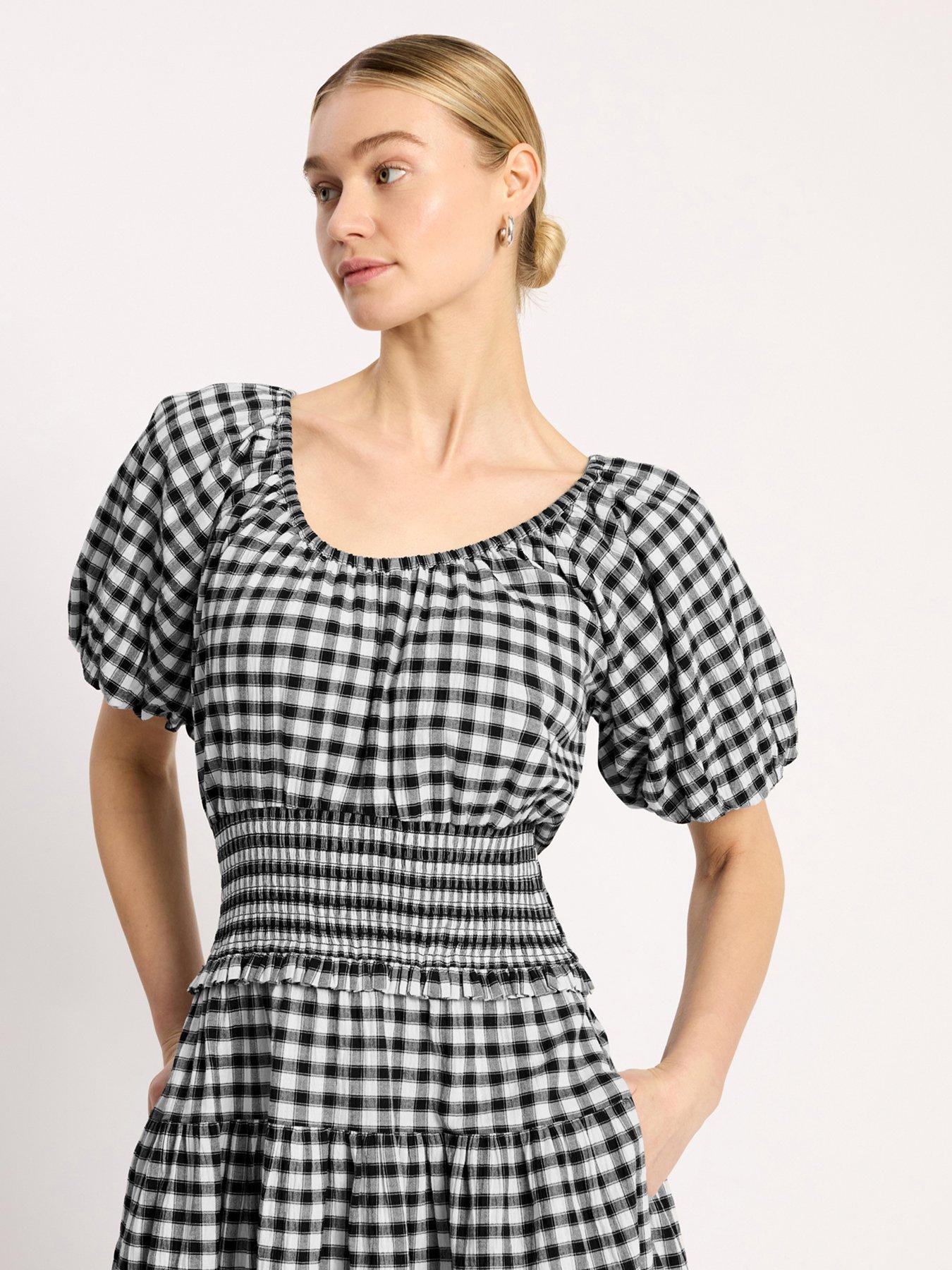 Image 3 of 4 of Albaray Black &amp; White Gingham Dress