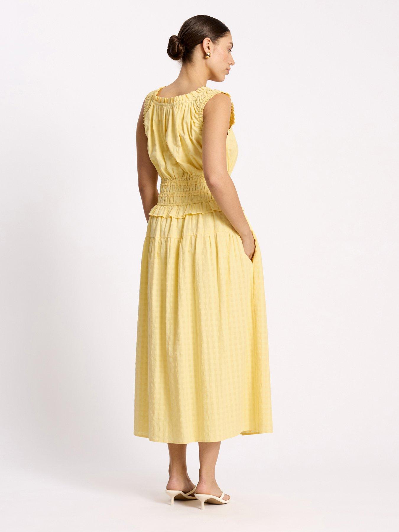 Image 2 of 5 of Albaray Seersucker Gingham Square Neck Dress