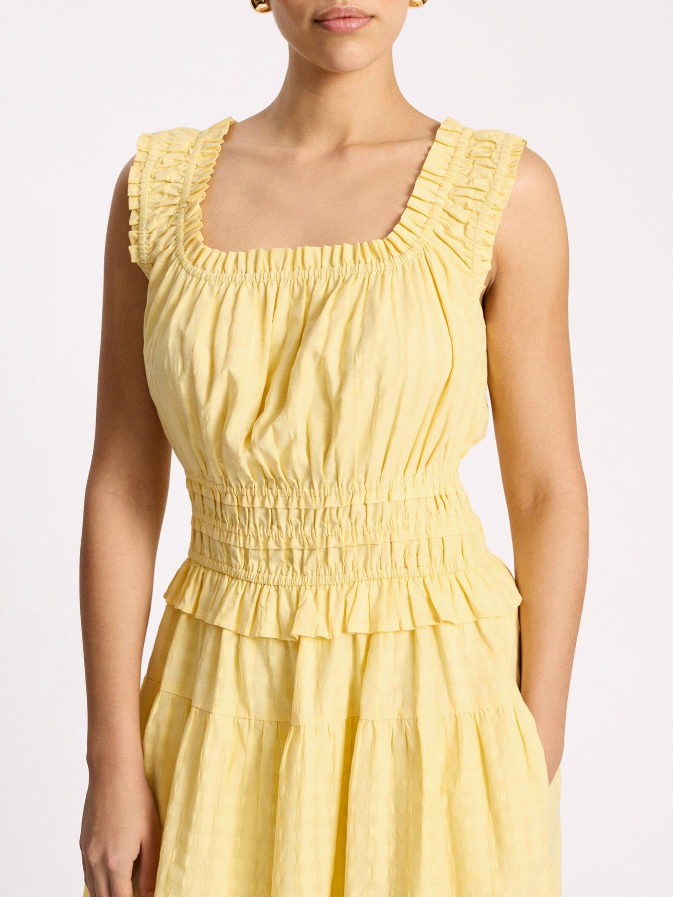 Image 3 of 5 of Albaray Seersucker Gingham Square Neck Dress