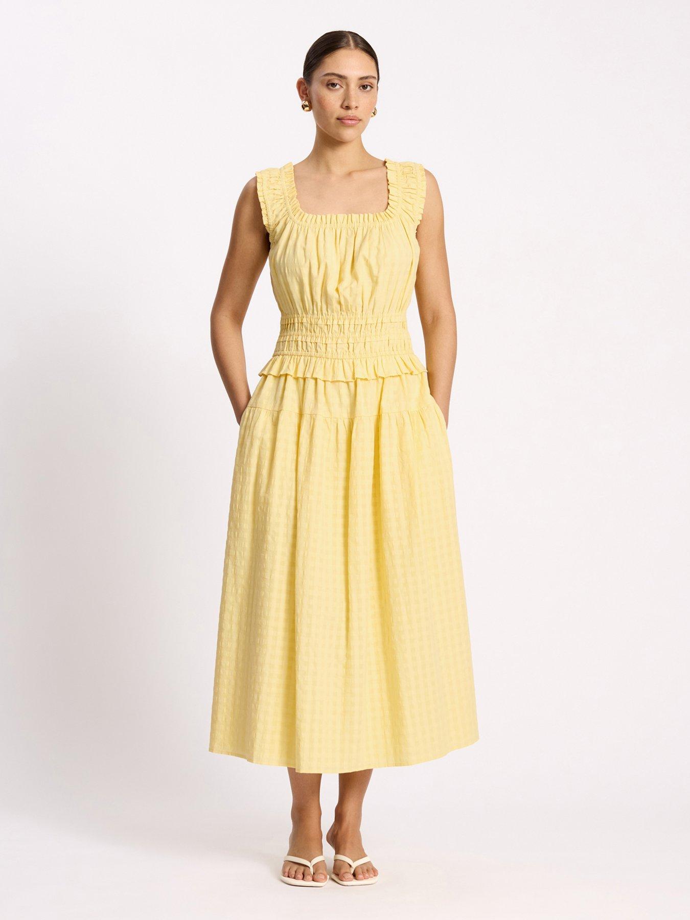 Image 4 of 5 of Albaray Seersucker Gingham Square Neck Dress