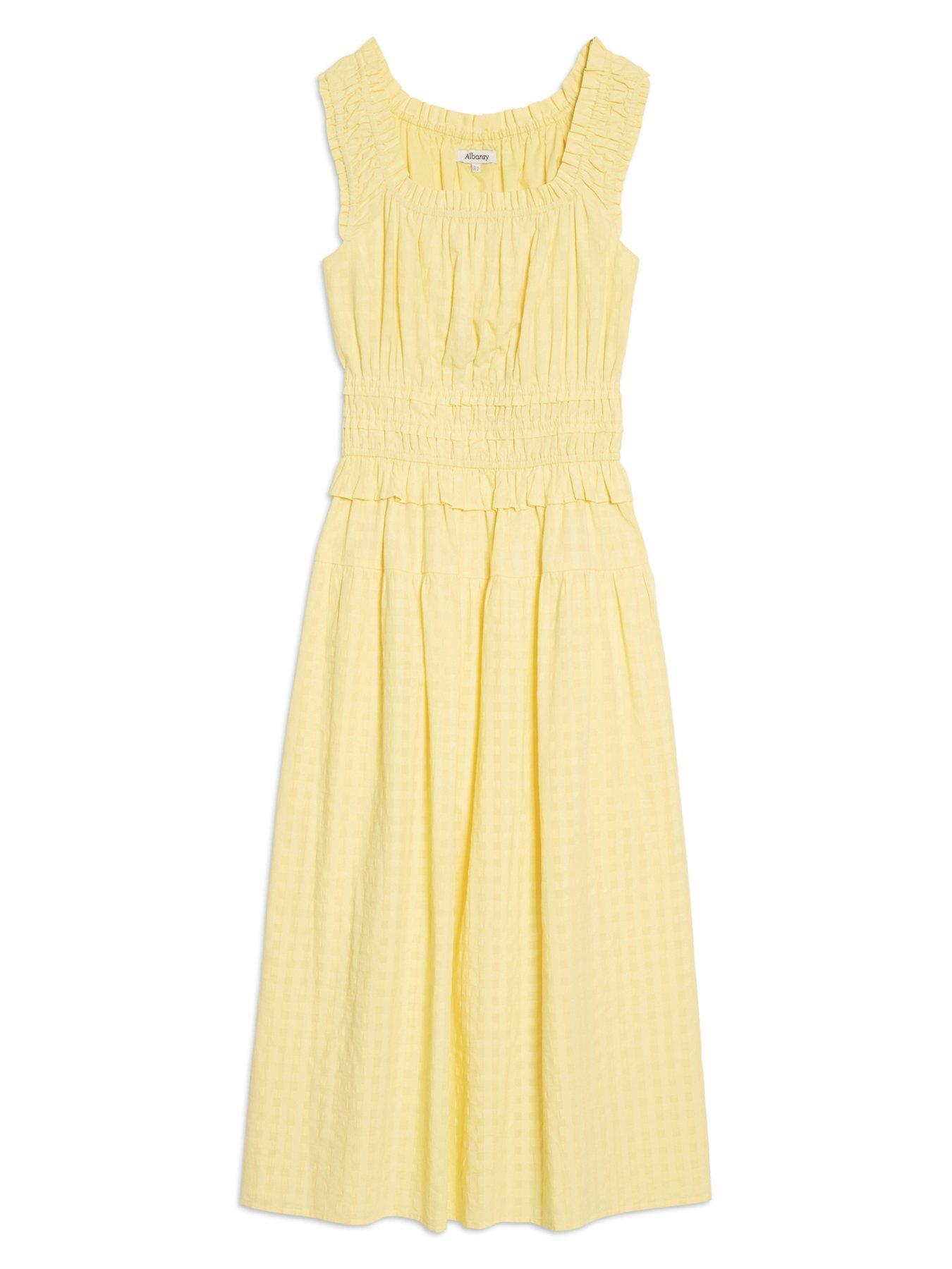 Image 5 of 5 of Albaray Seersucker Gingham Square Neck Dress