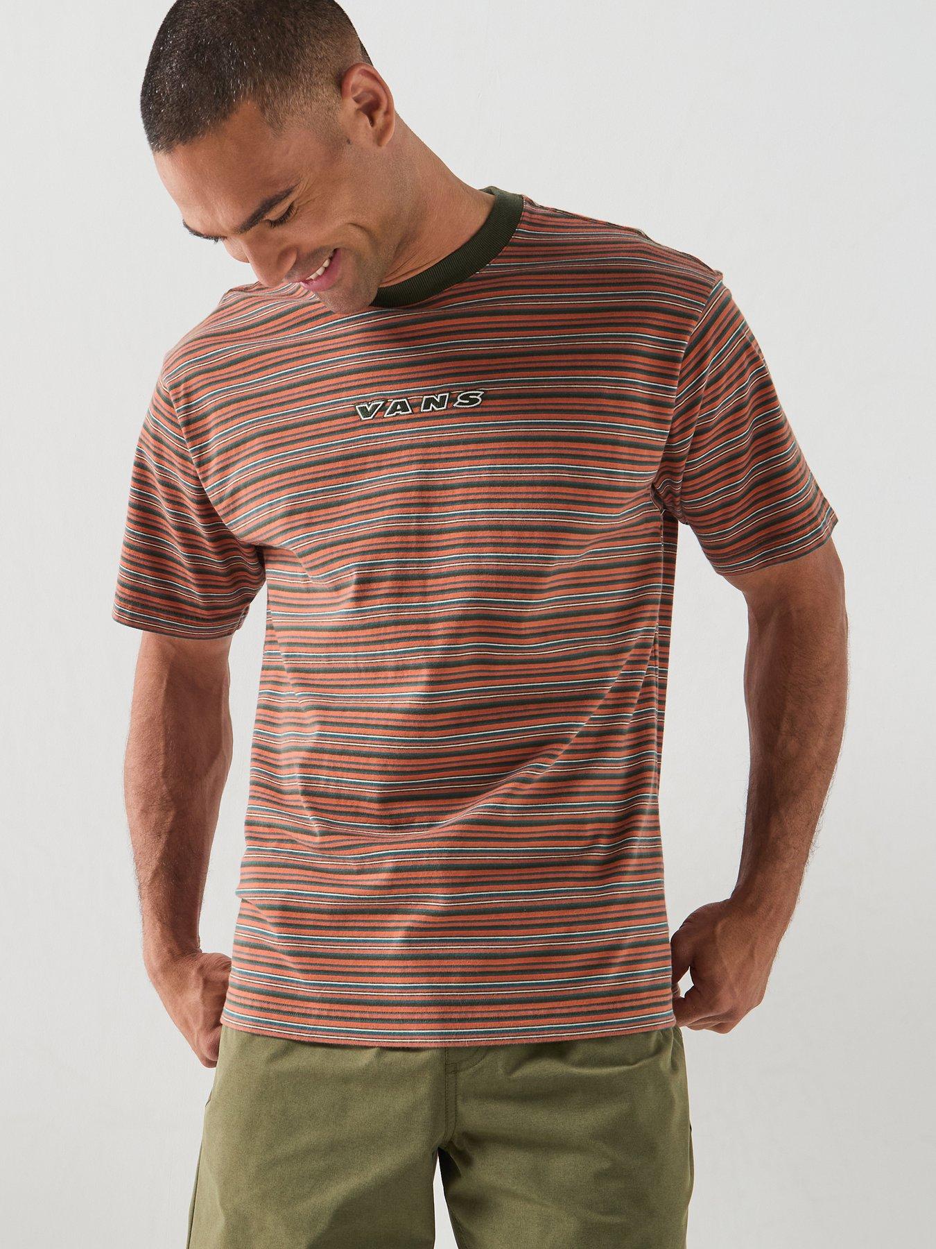 Vans Mens Cameron Stripe Short Sleeve Knit T-Shirt - Brown