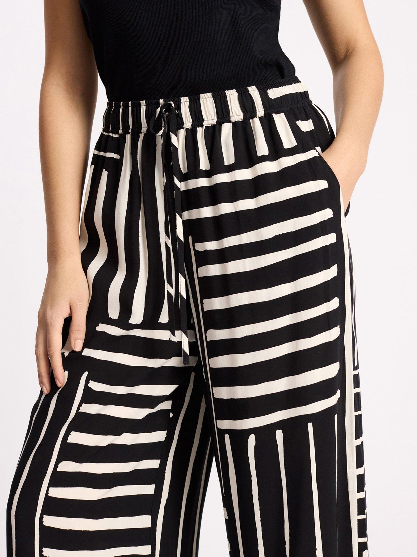 Image 3 of 4 of Albaray Patchwork Stripe Trouser - Black