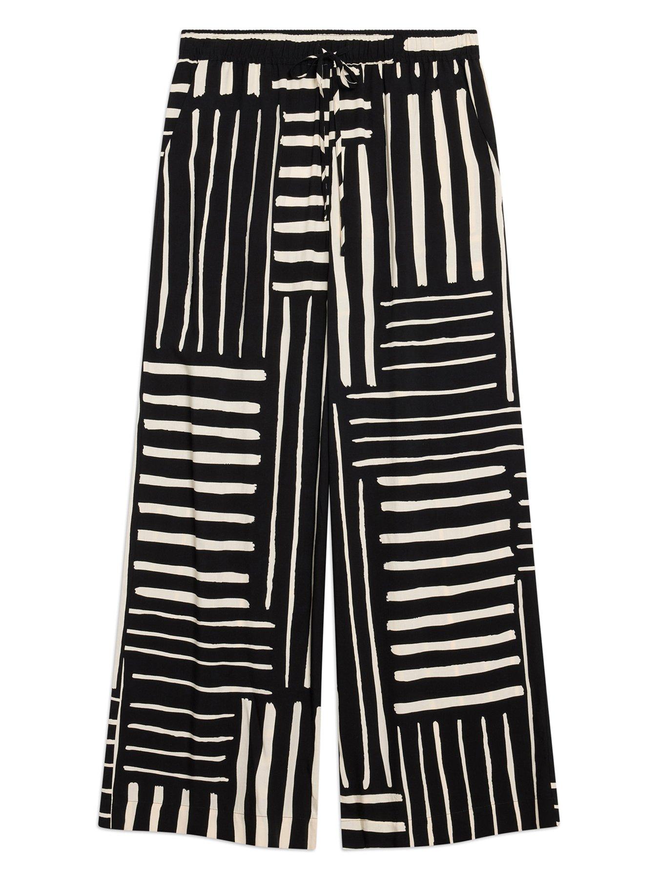 Image 4 of 4 of Albaray Patchwork Stripe Trouser - Black