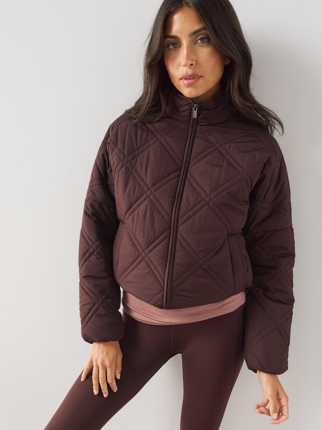 The Very Collection Lightweight Quilted Bomber Jacket - Dark Cherry