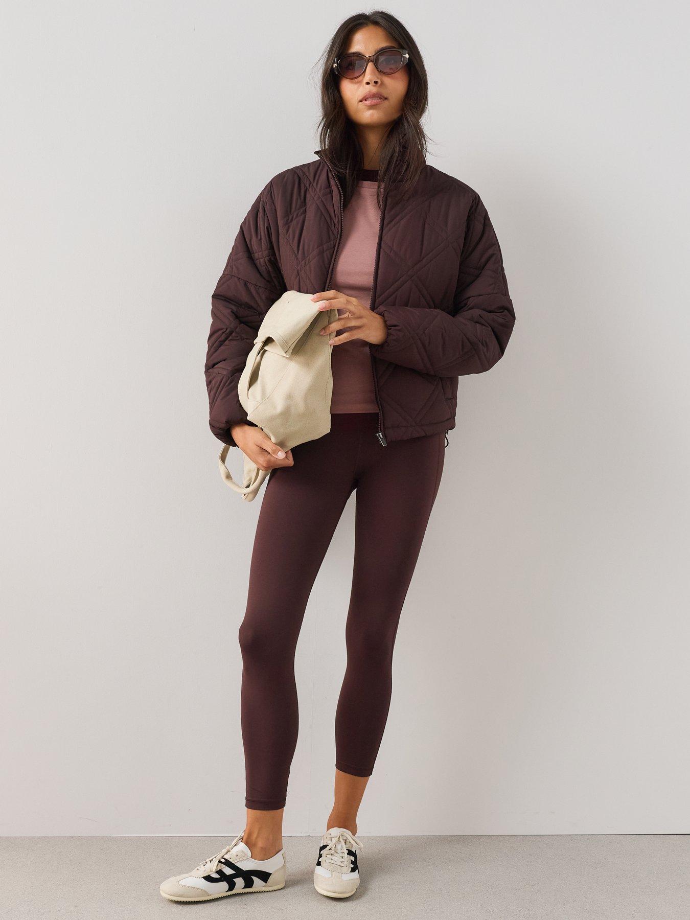 Image 3 of 7 of The Very Collection Quilted Bomber Jacket - Dark Cherry