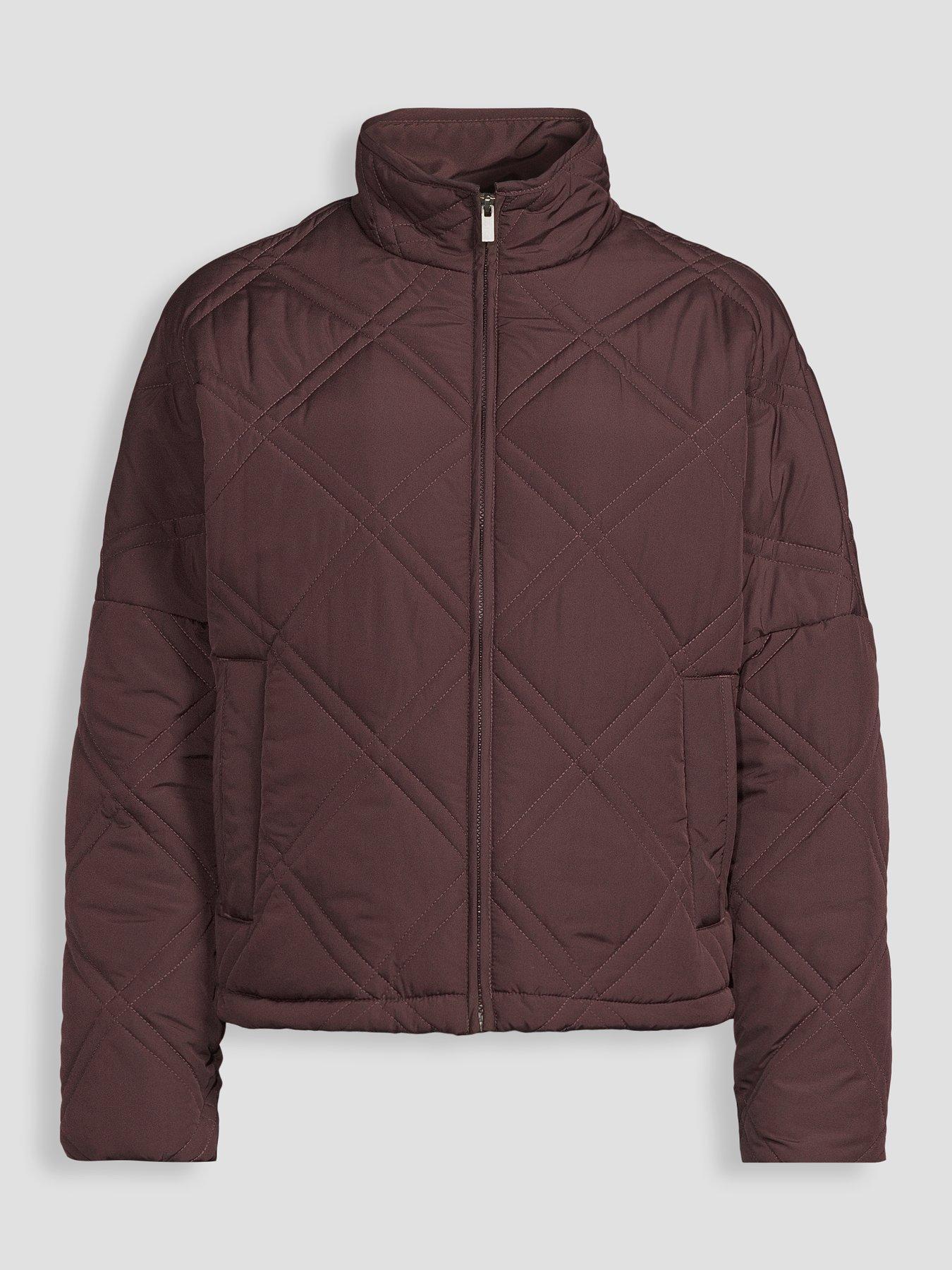 Image 7 of 7 of The Very Collection Quilted Bomber Jacket - Dark Cherry
