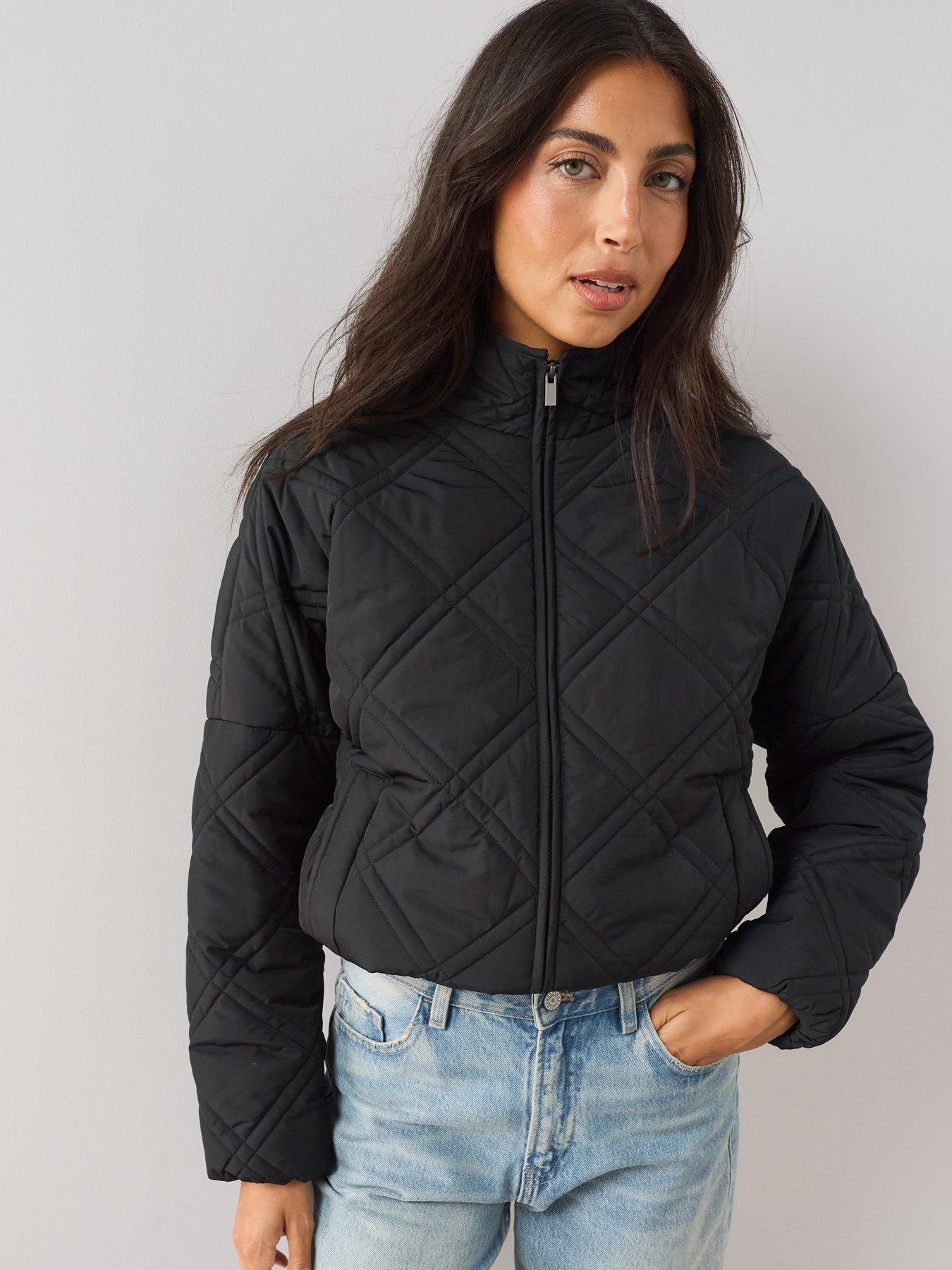 Image 4 of 7 of The Very Collection Lightweight Quilted Bomber Jacket - Black