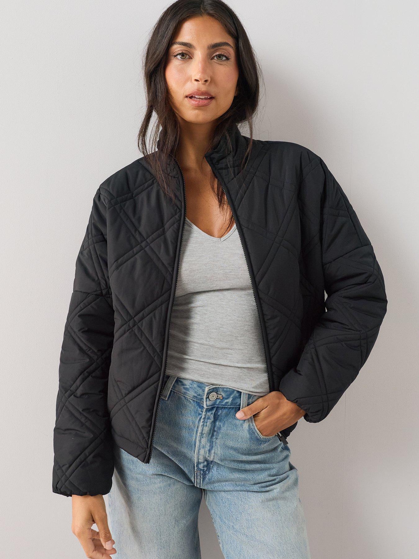 Image 5 of 7 of The Very Collection Lightweight Quilted Bomber Jacket - Black