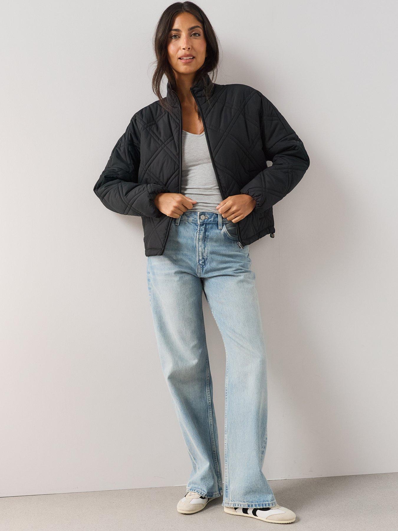 Image 6 of 7 of The Very Collection Lightweight Quilted Bomber Jacket - Black