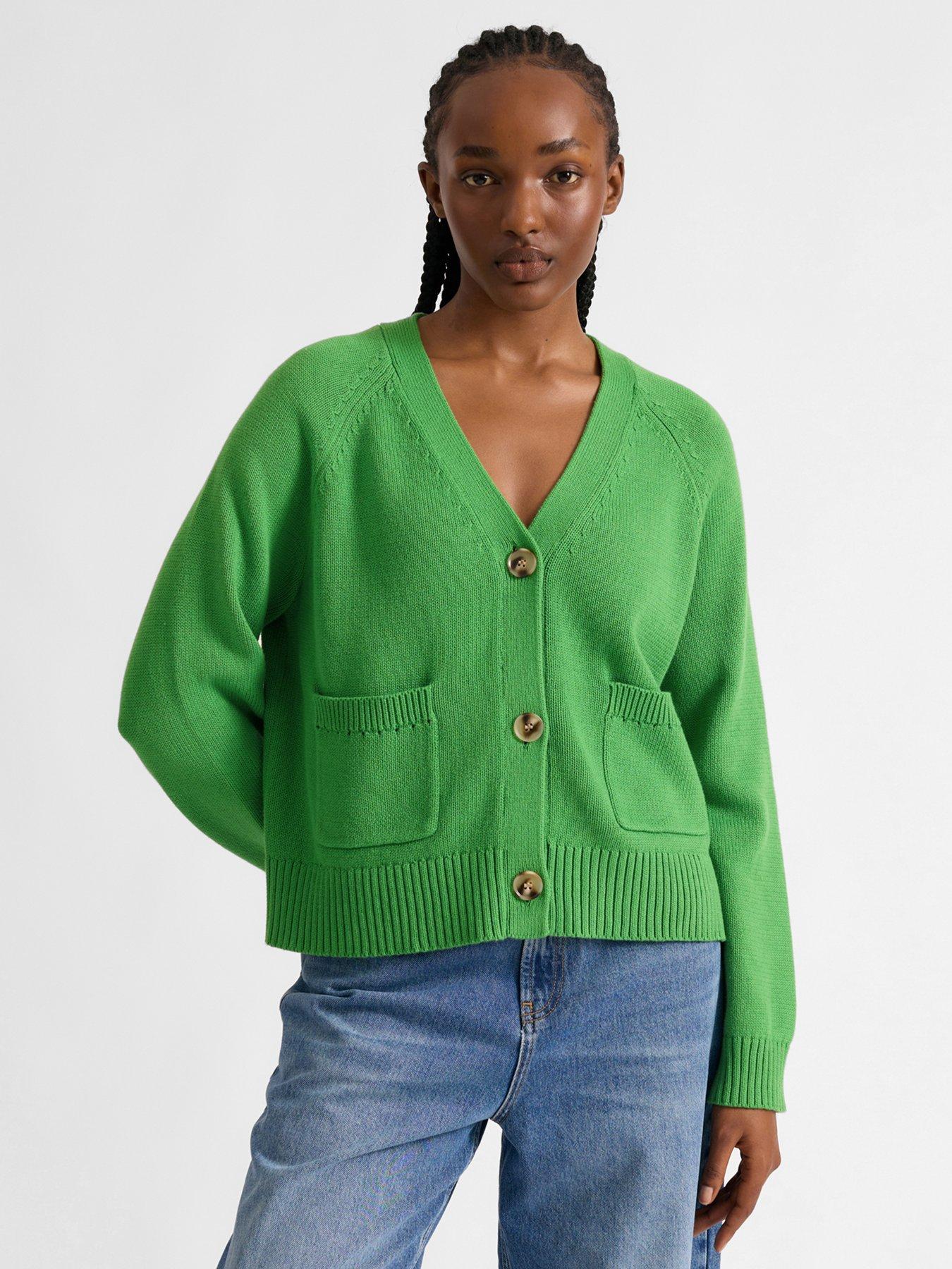 albaray-cotton-relaxed-cardigan-greenfront