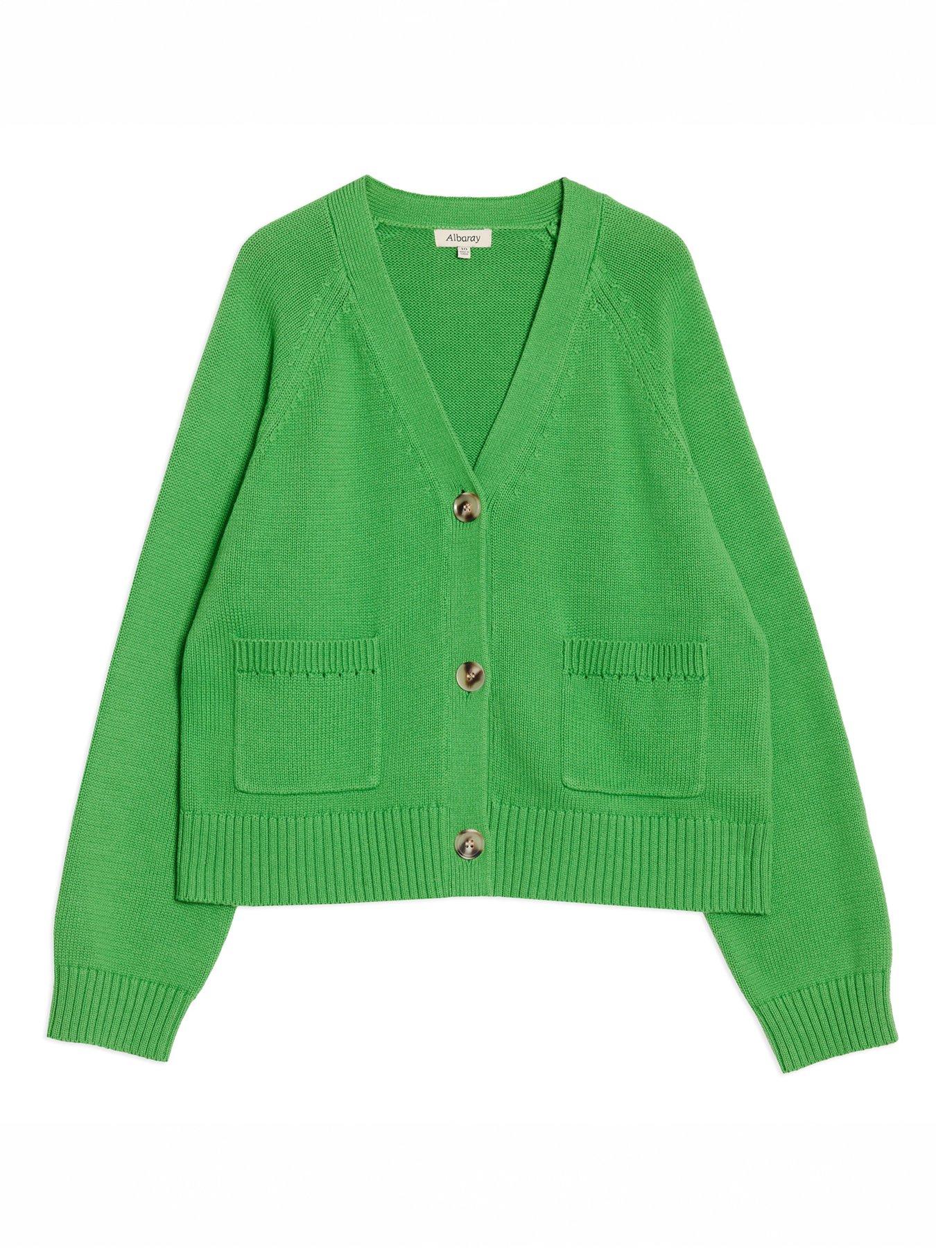 albaray-cotton-relaxed-cardigan-greenoutfit