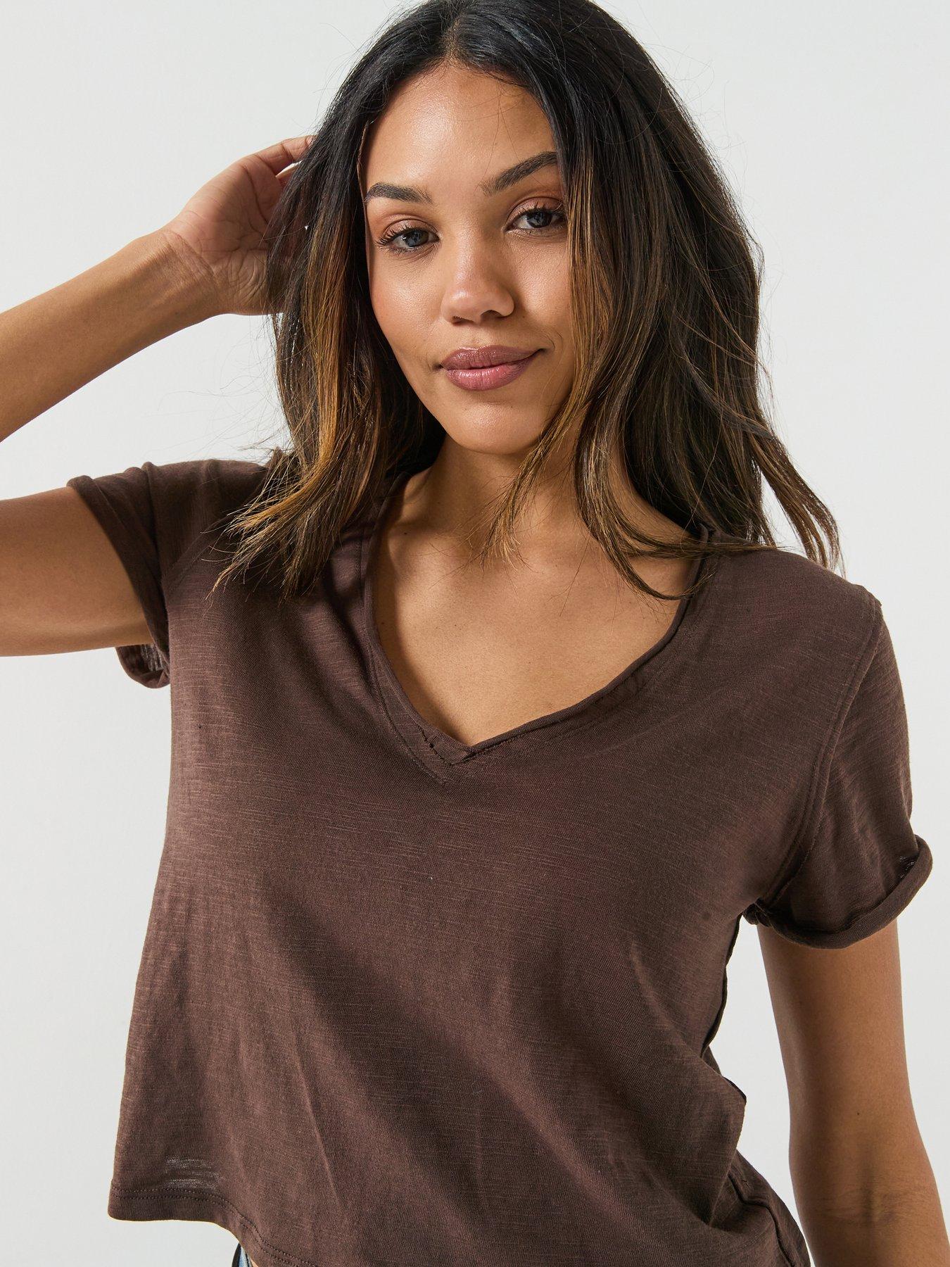 FREE PEOPLE Take 2 T-Shirt - Brown