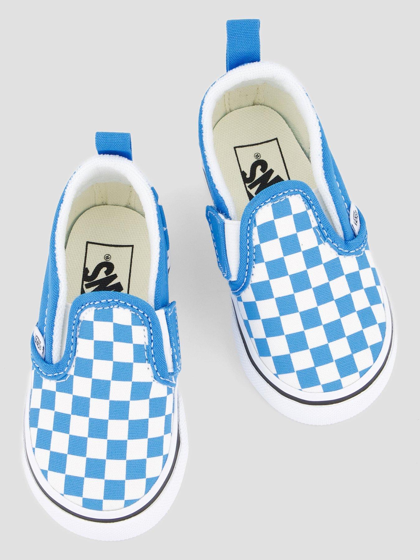 Image 3 of 7 of Vans Infant Slip-On Checkerboard Shoes - Blue