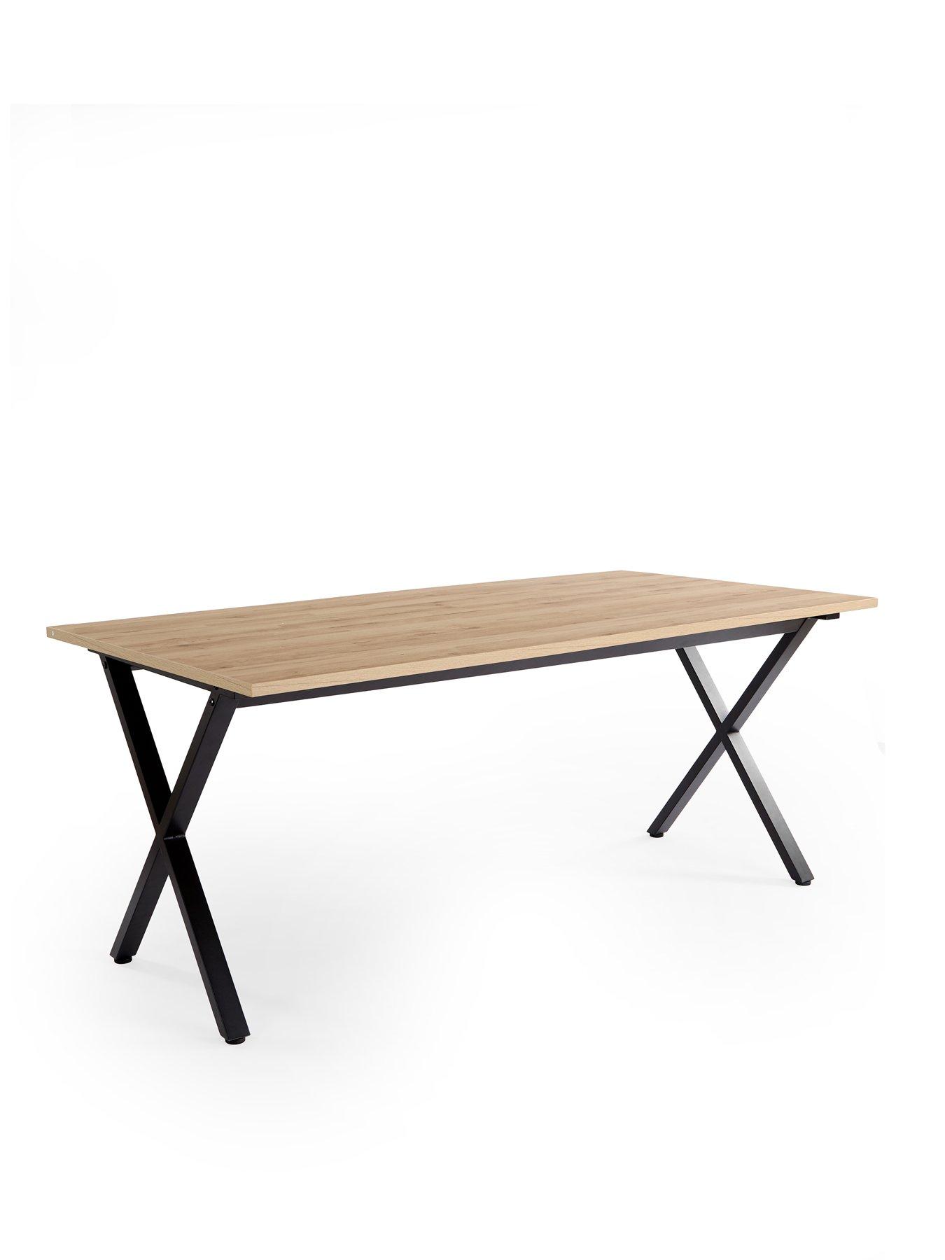 Image 3 of 6 of The Very Collection Harlem 180cm Light Oak Dining Table &amp; 4 Nina Light Grey Dining Chairs