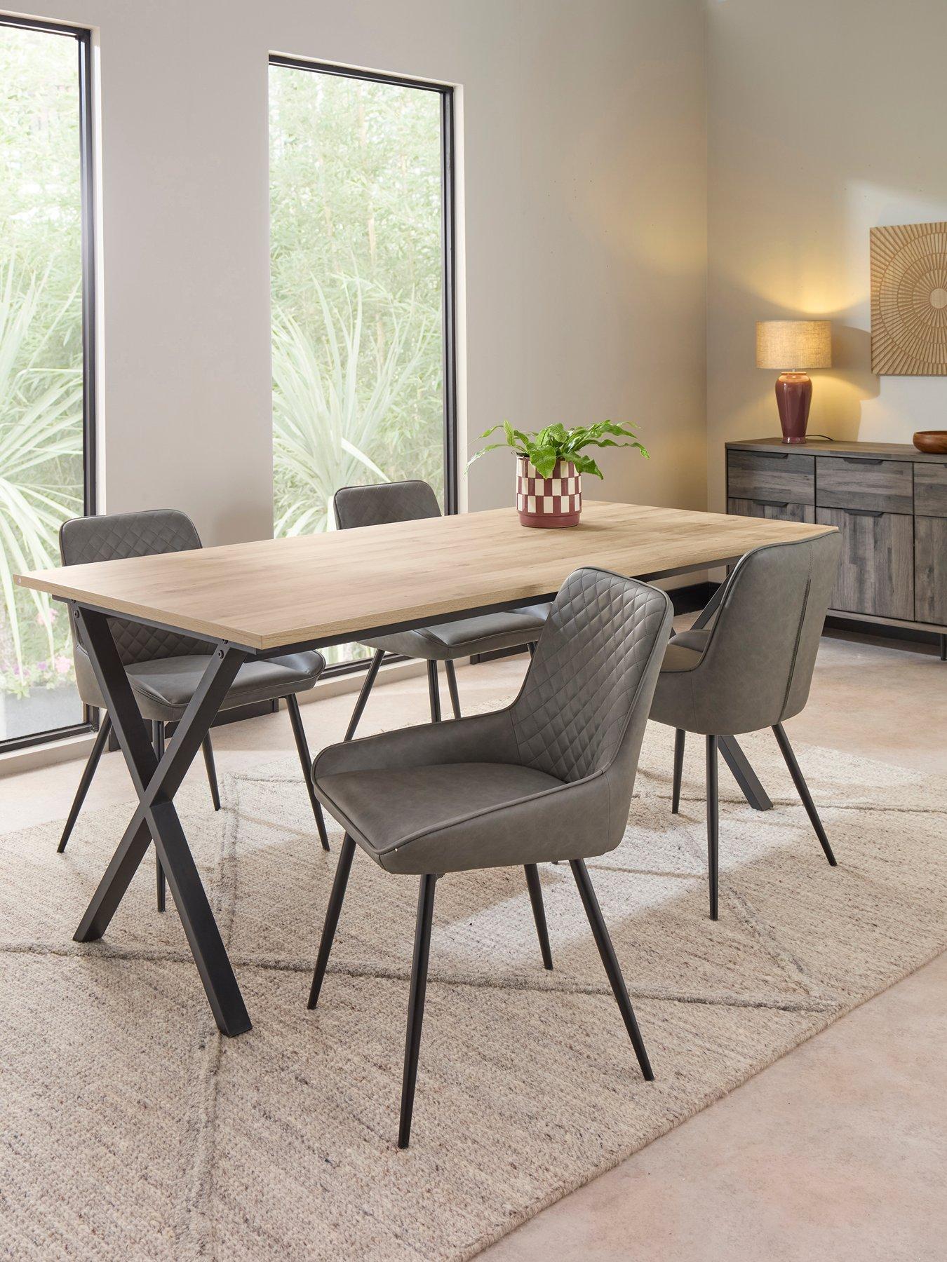 the-very-collection-harlem-160cm-light-oak-dining-table-4-sorena-grey-chairsfront