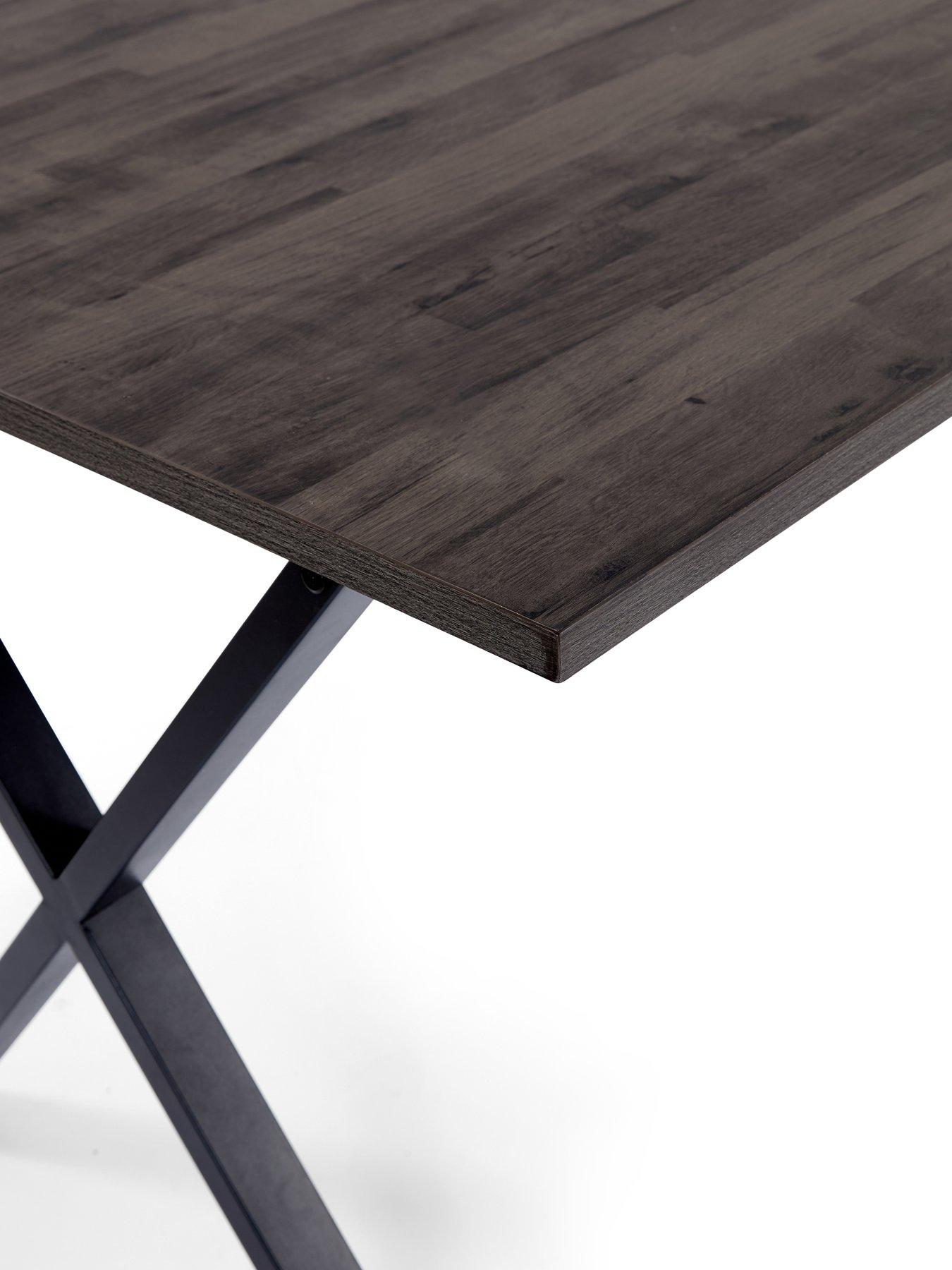 Image 4 of 6 of The Very Collection Harlem 180cm Black Oak Dining Table &amp; 4 Willow Standard Dining Chairs