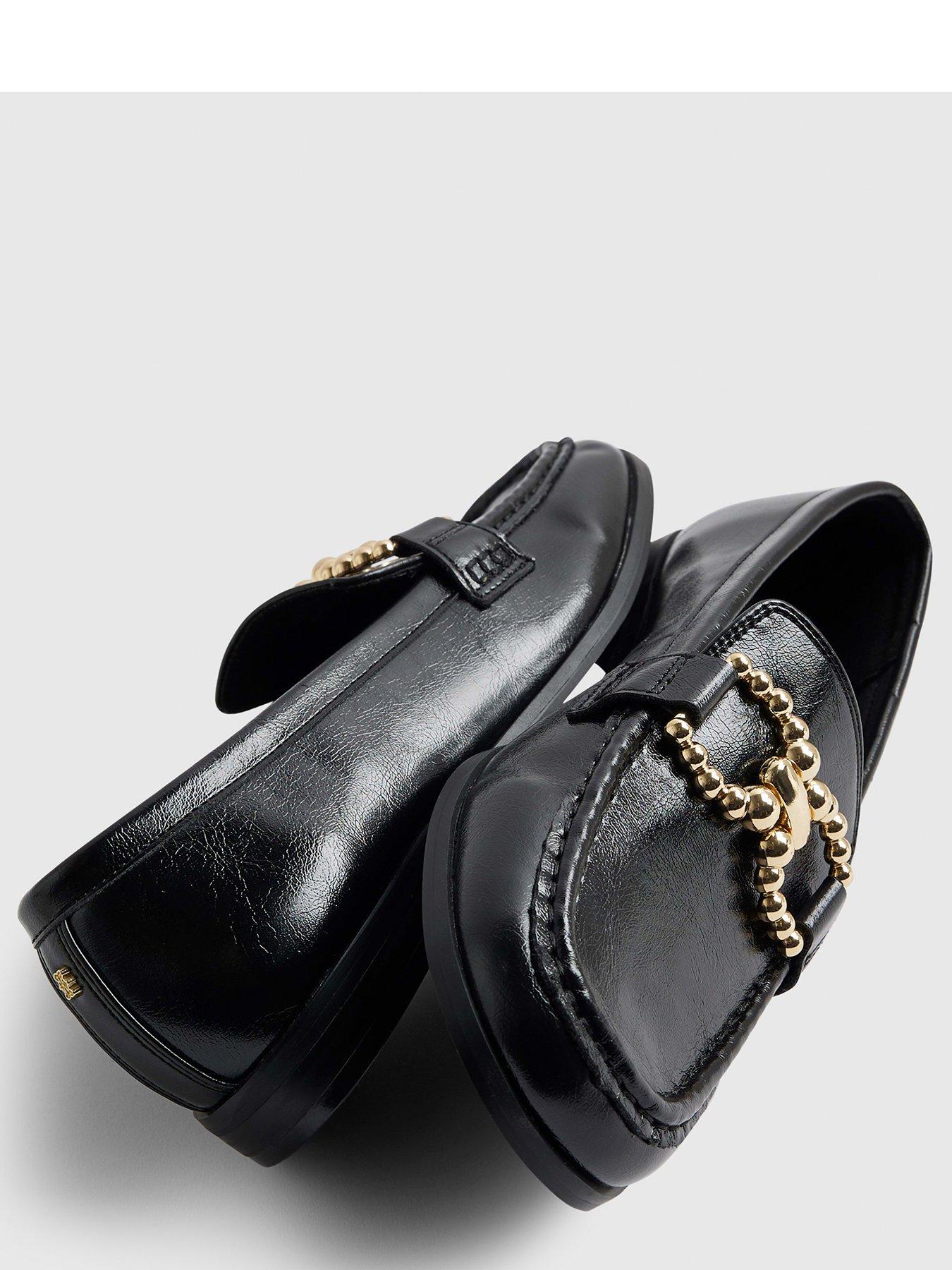 river-island-gold-trim-loafer-blackdetail