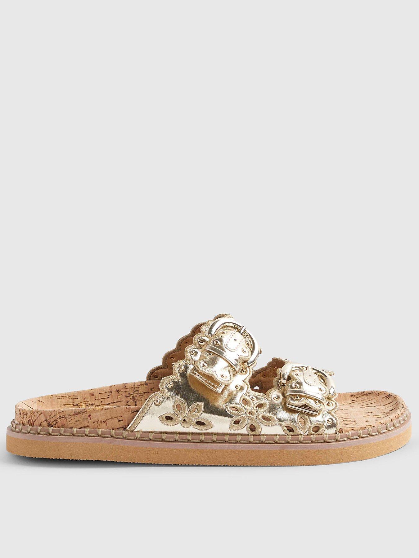 river-island-double-scallop-strap-sandals-gold