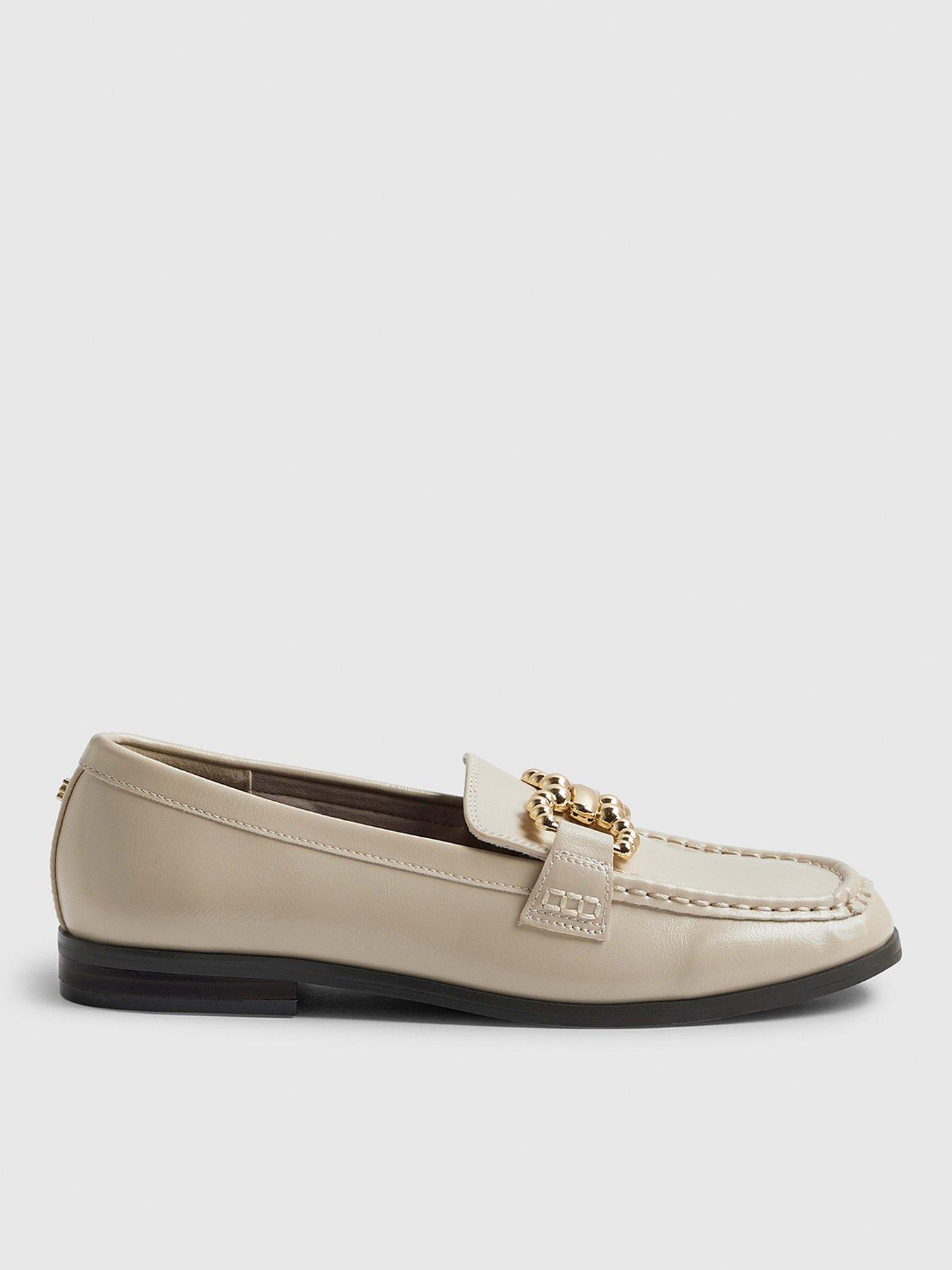 river-island-gold-trim-loafer-creamfront