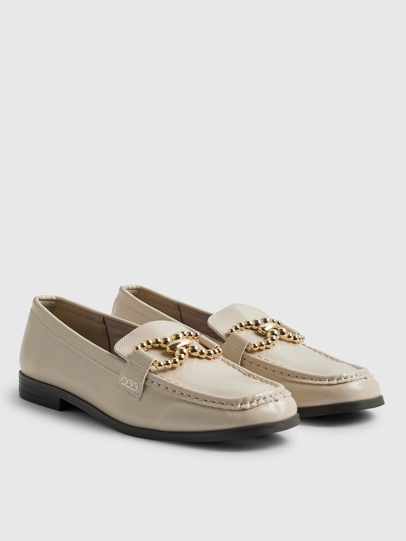 river-island-gold-trim-loafer-creamback