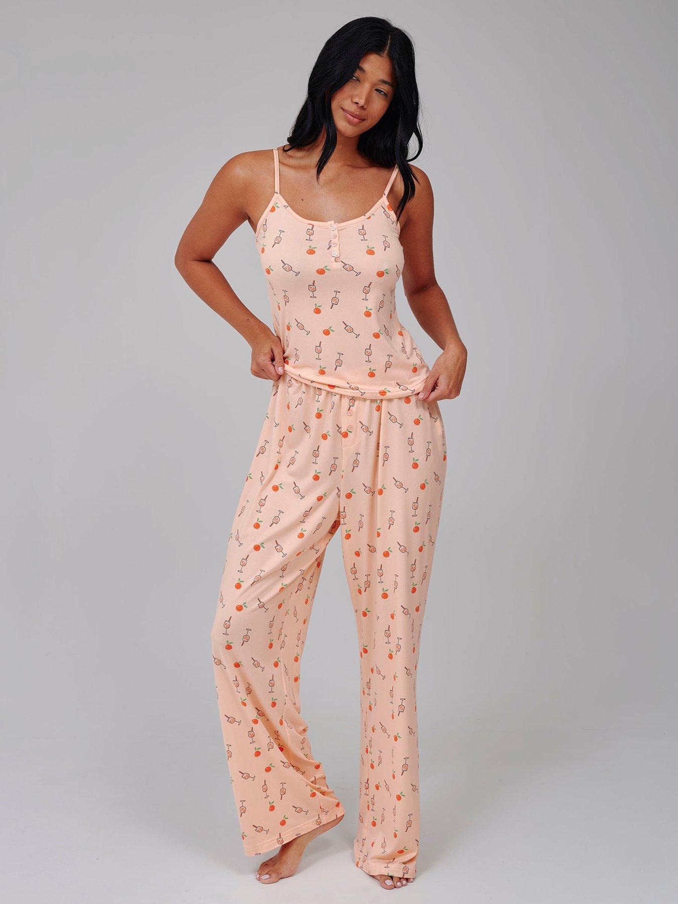 Loungeable Cocktail Cami And Trouser Pyjama Set - Orange
