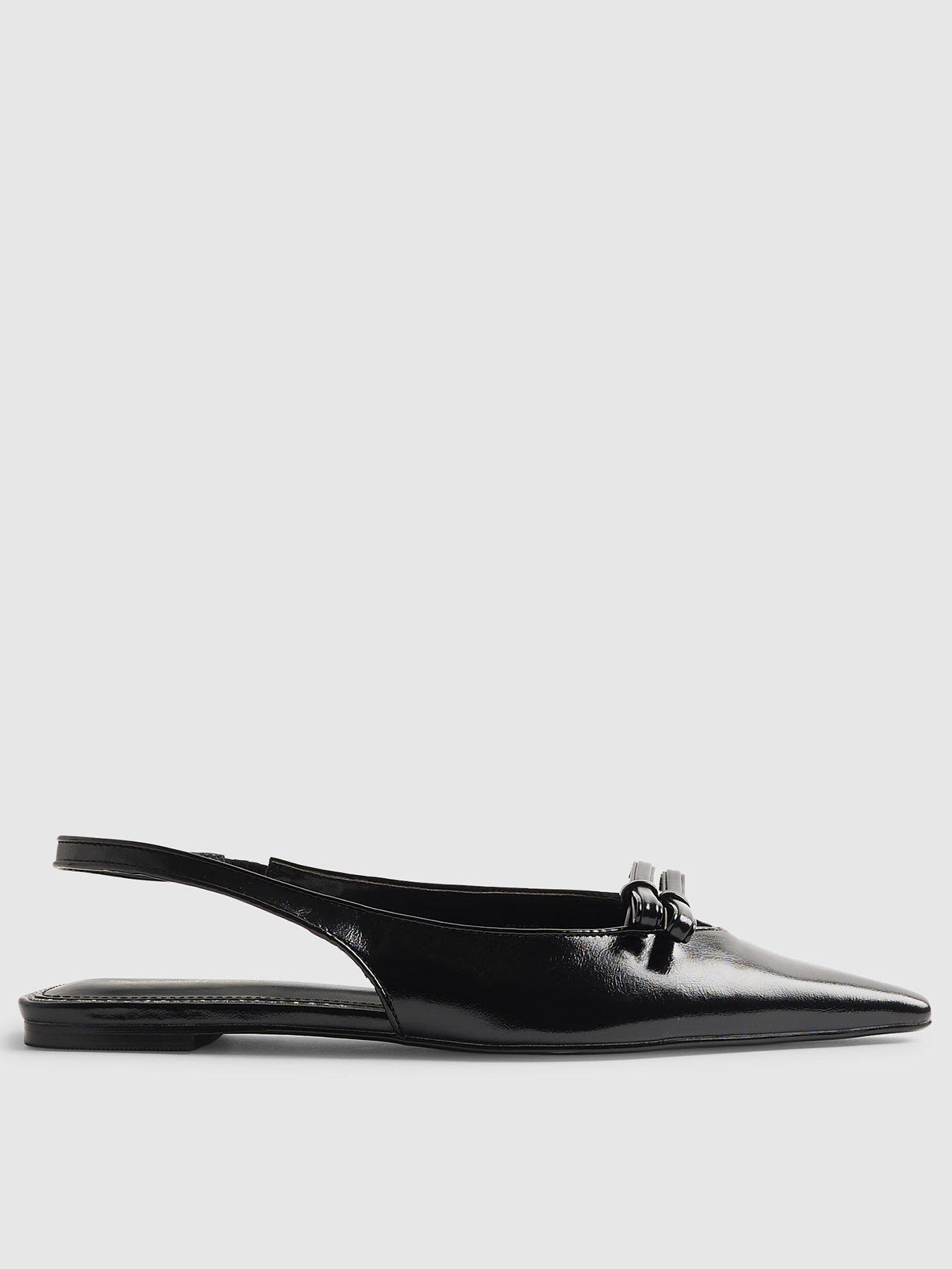 Image 1 of 5 of River Island Double Bow Sling Bk Flat - Black