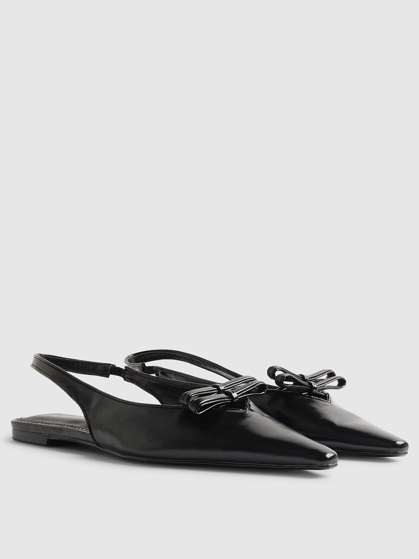Image 2 of 5 of River Island Double Bow Sling Bk Flat - Black