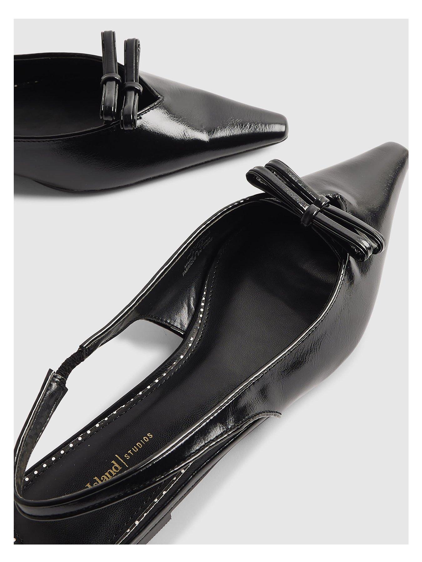 Image 4 of 5 of River Island Double Bow Sling Bk Flat - Black