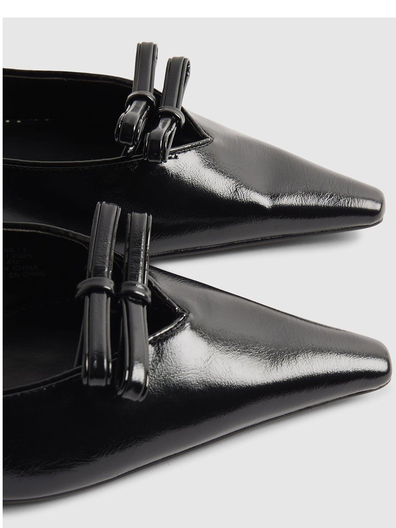 Image 5 of 5 of River Island Double Bow Sling Bk Flat - Black