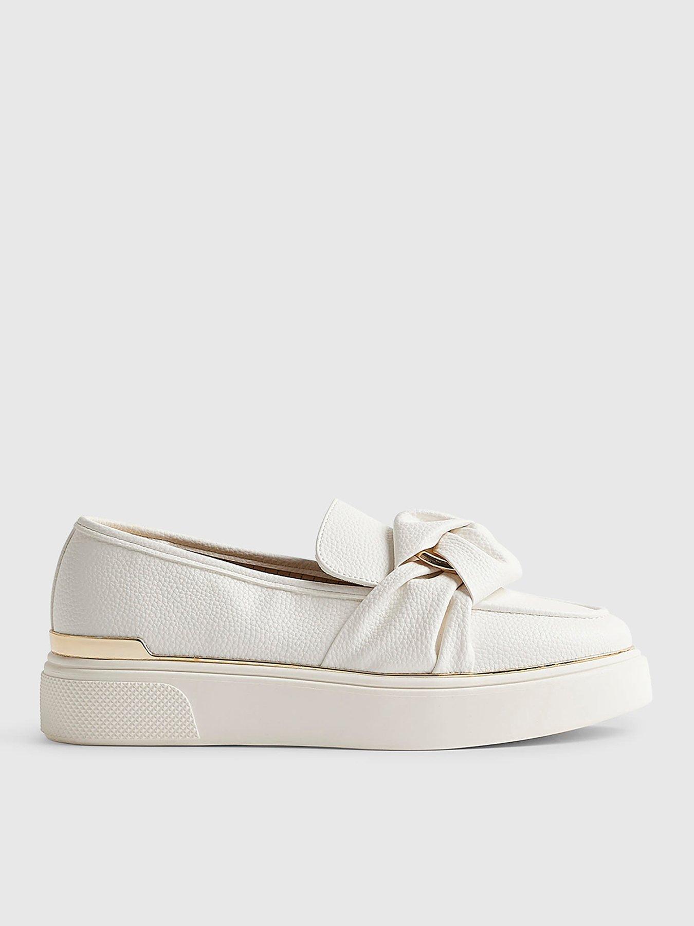 Image 2 of 6 of River Island Ring Twist Slip On Trainer - White
