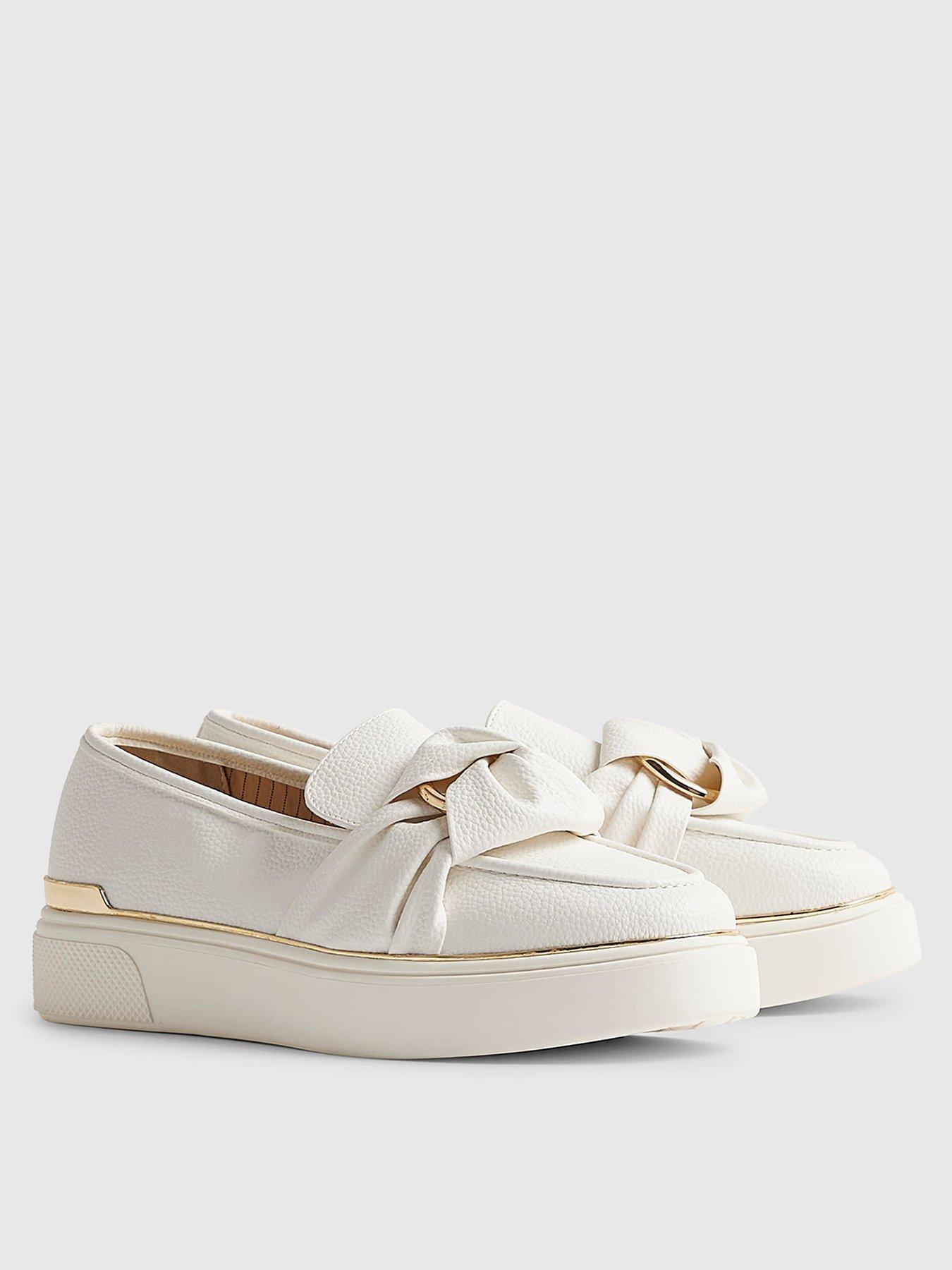 Image 3 of 6 of River Island Ring Twist Slip On Trainer - White