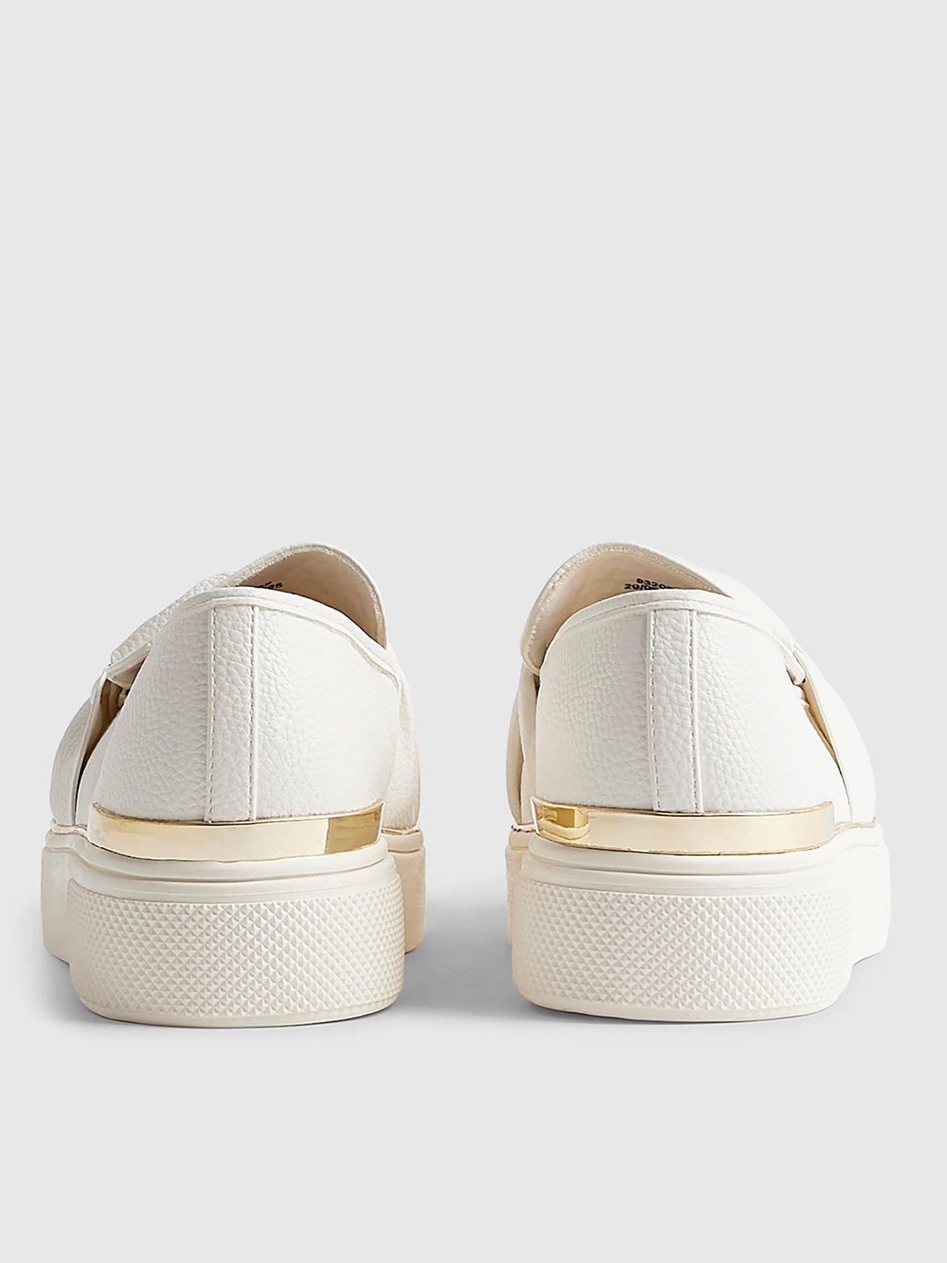 Image 4 of 6 of River Island Ring Twist Slip On Trainer - White
