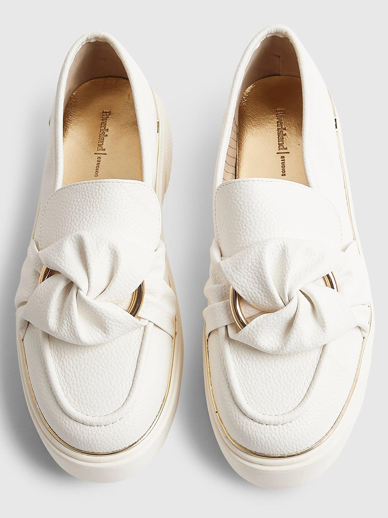 Image 5 of 6 of River Island Ring Twist Slip On Trainer - White