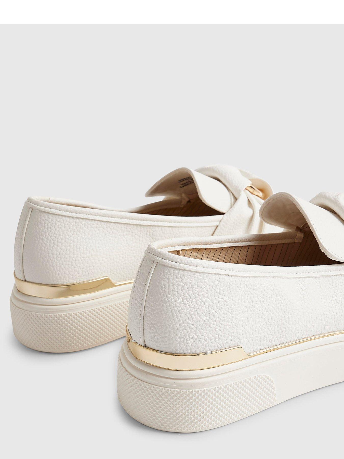 Image 6 of 6 of River Island Ring Twist Slip On Trainer - White