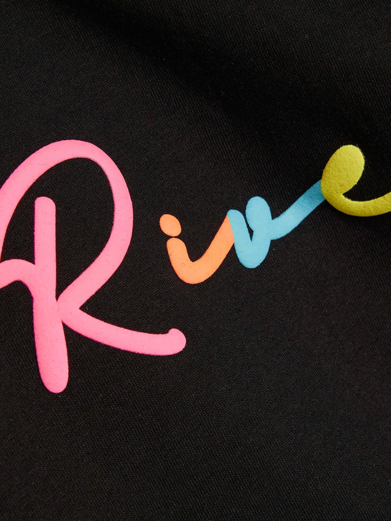Image 5 of 5 of River Island Mini Girls Branded Script T-Shirt Set - Black