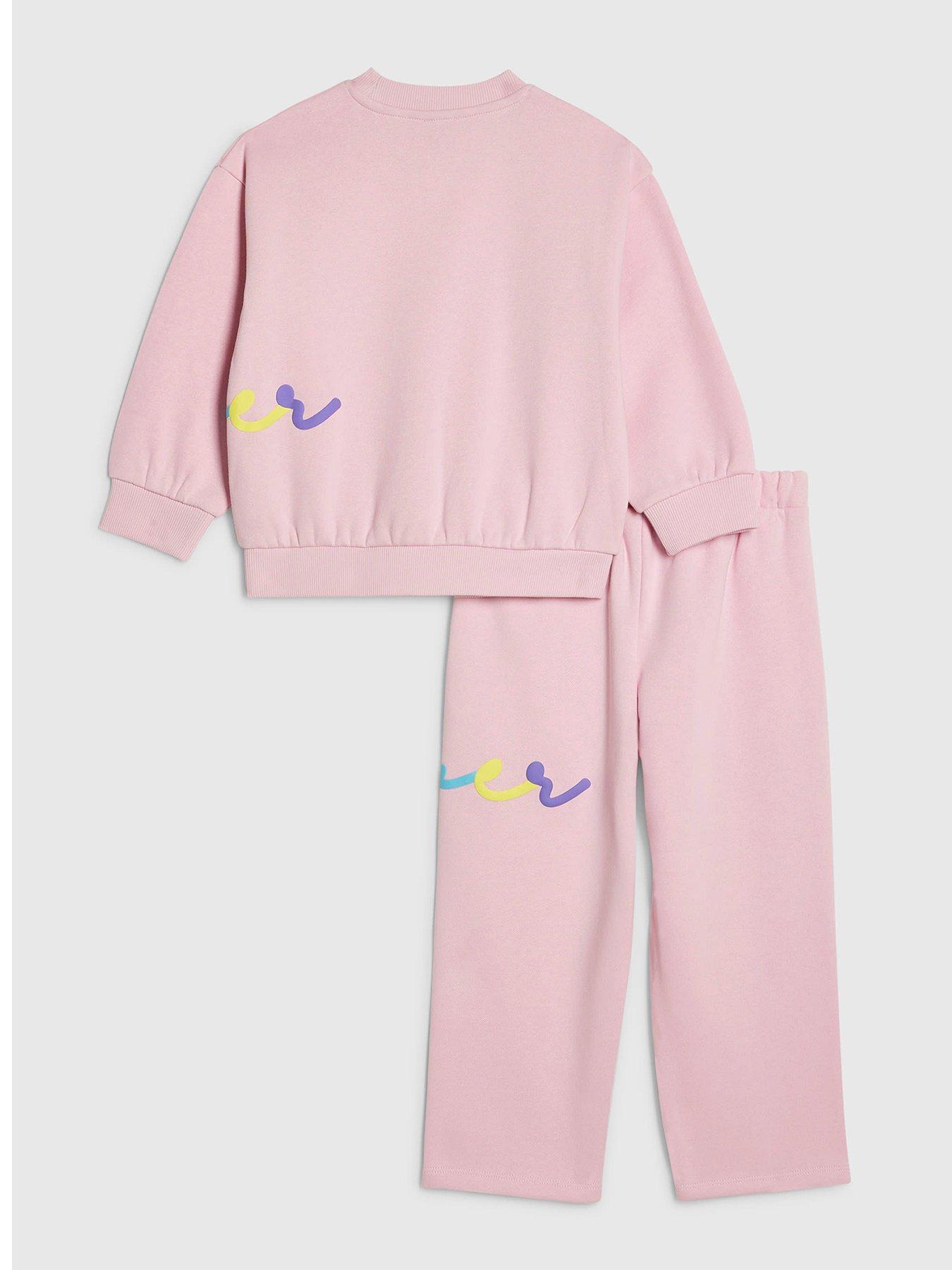 river-island-mini-girls-branded-script-sweatshirt-set-pinkback