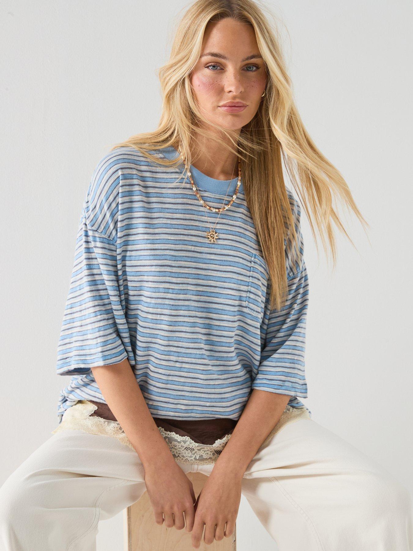 FREE PEOPLE All Love Stripe Pocket Te