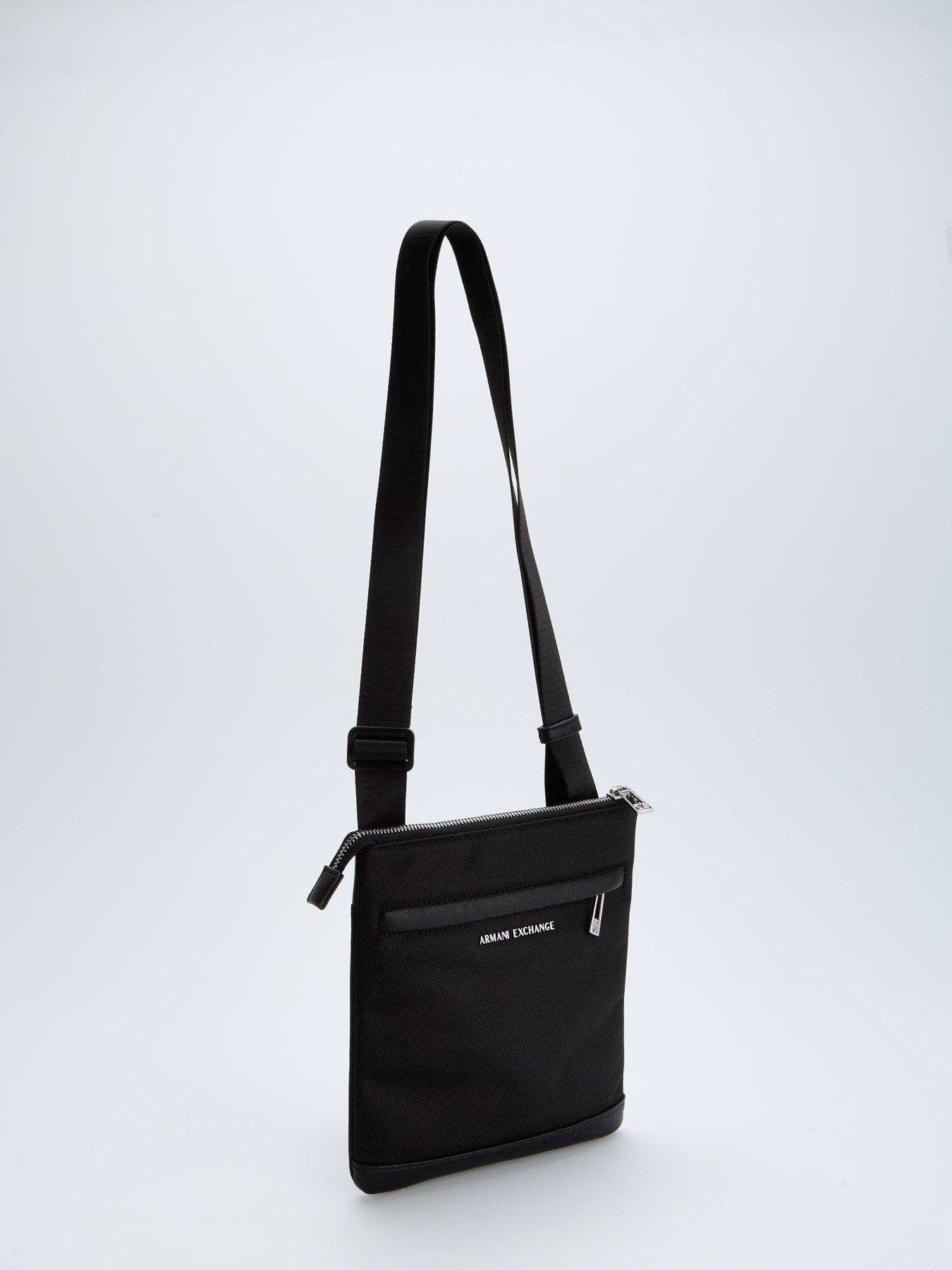 Image 2 of 5 of Armani Exchange Singapore Flat Crossbody Bag - Black