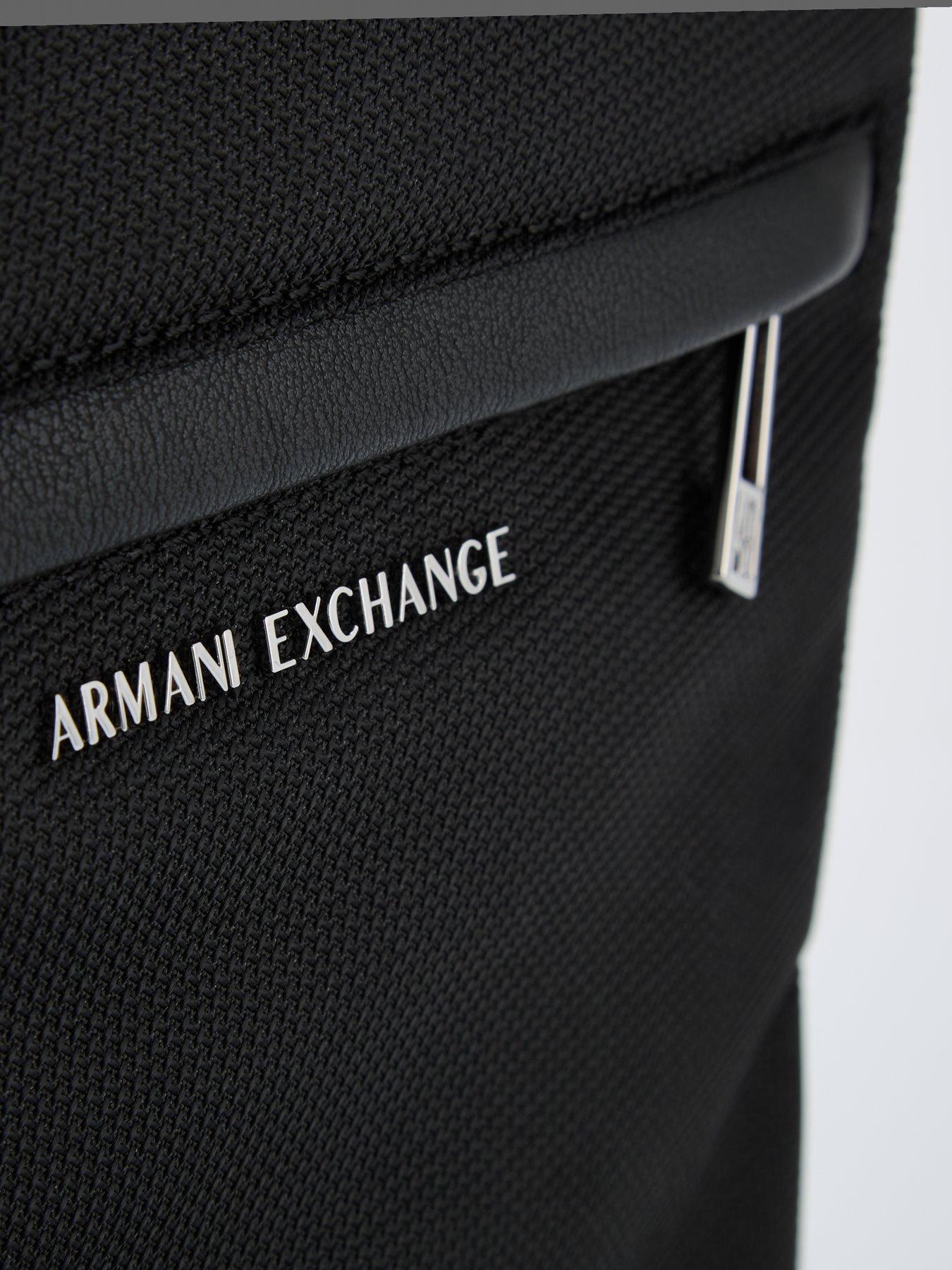 Image 4 of 5 of Armani Exchange Singapore Flat Crossbody Bag - Black