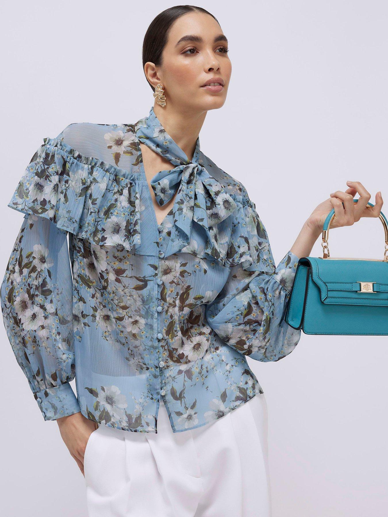 river-island-ruffle-dl-tie-neck-blouse-bluefront