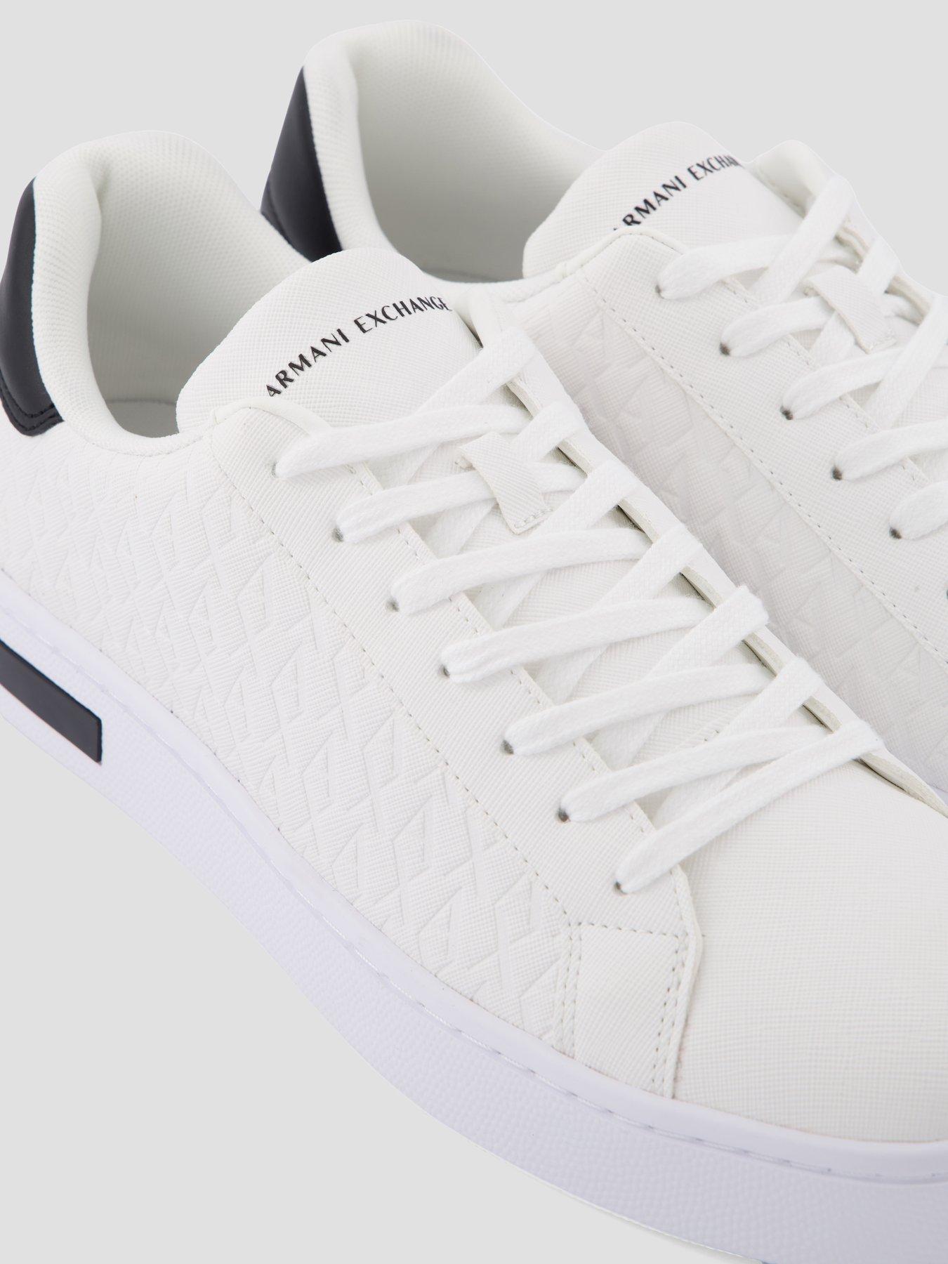 Image 5 of 7 of Armani Exchange Monogram Pu Trainers - White