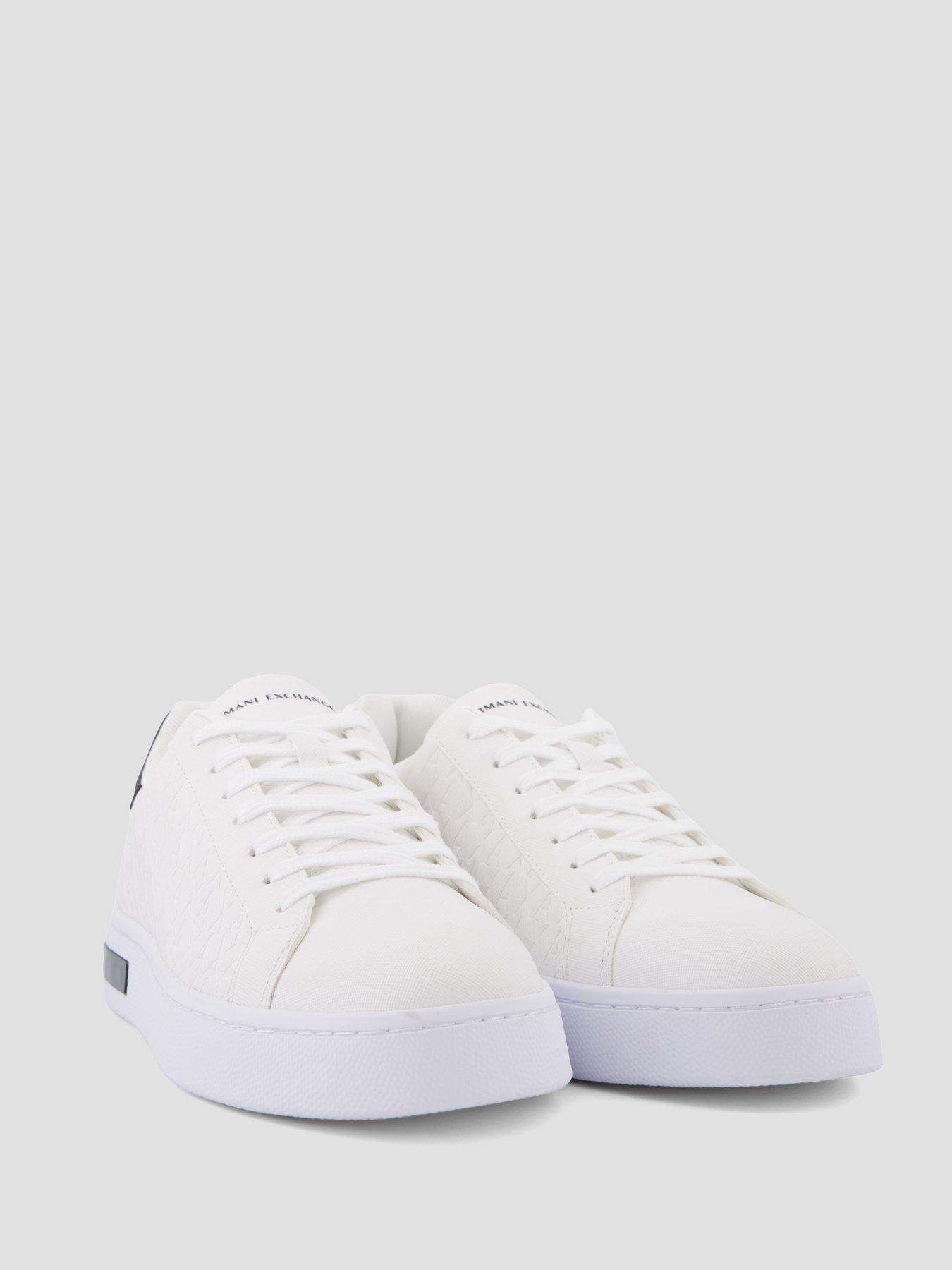 Image 6 of 7 of Armani Exchange Monogram Pu Trainers - White