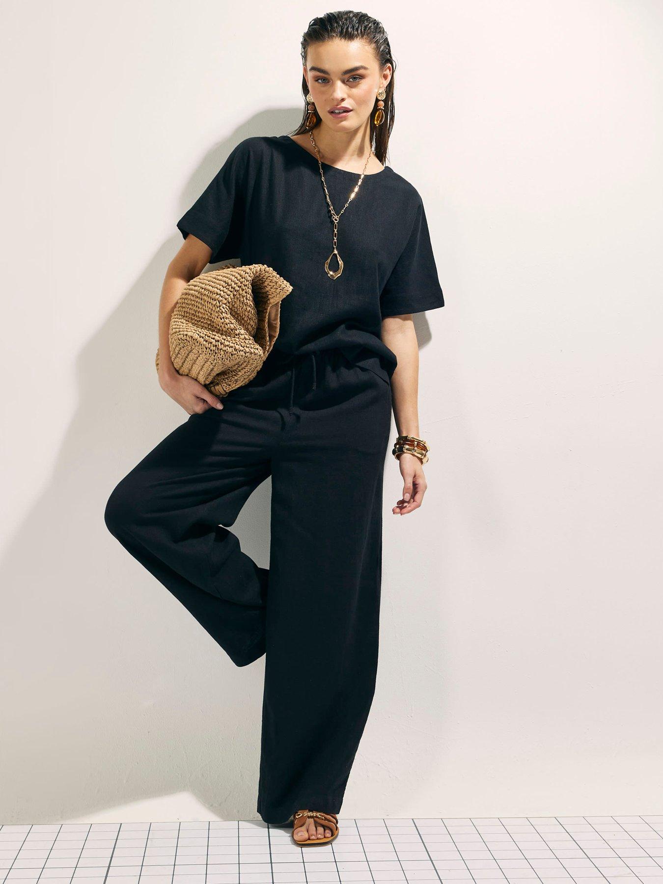 river-island-linen-blend-short-sleeve-top-blackback