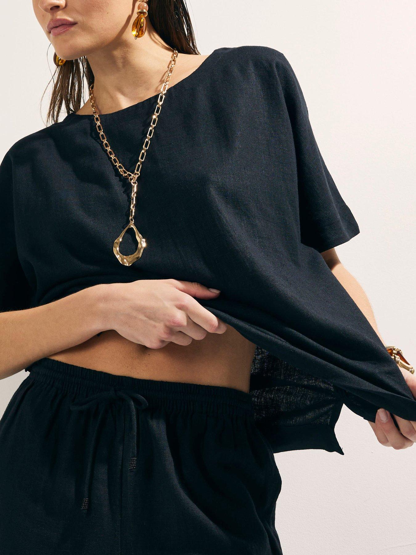 river-island-linen-blend-short-sleeve-top-blackoutfit