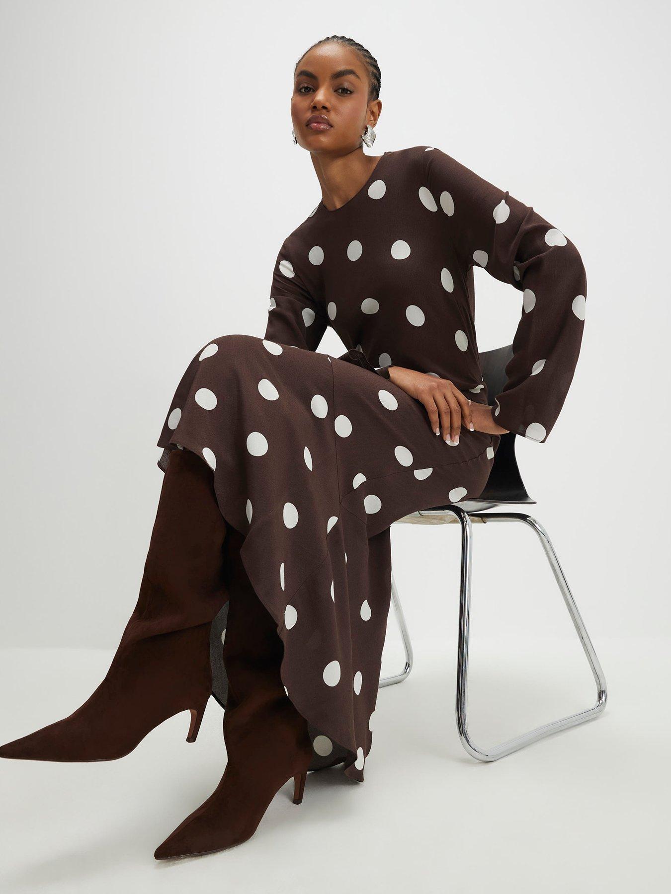 river-island-long-sleeve-spot-print-column-dress-brownback