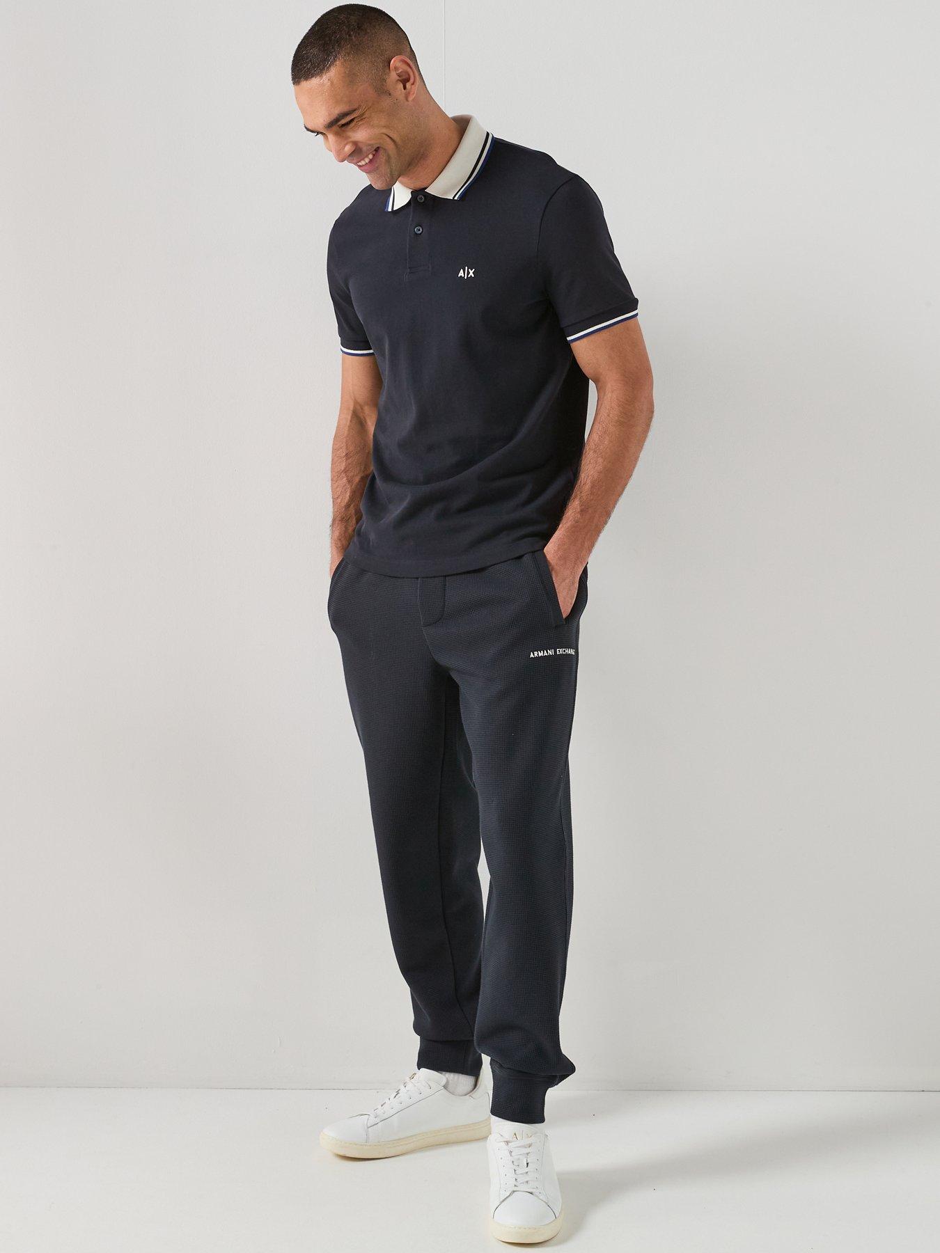 Image 3 of 6 of Armani Exchange Logo Collar Slim Fit Polo Shirt - Navy