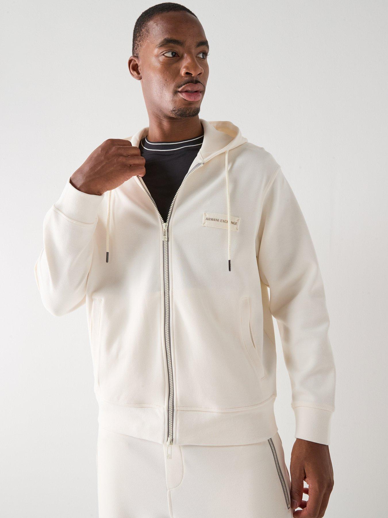 Image 4 of 6 of Armani Exchange Full Zip Sweat - Off White