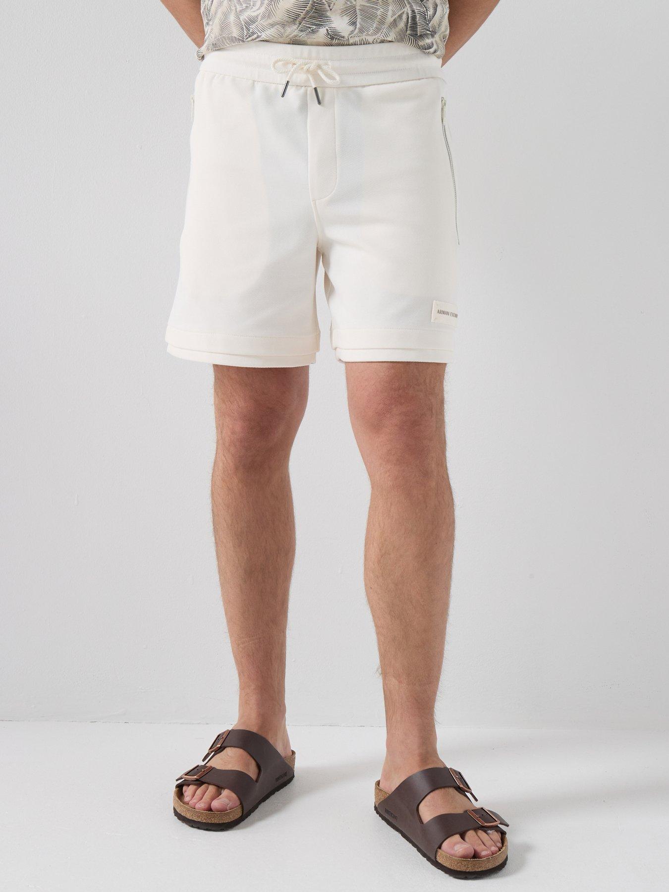 Armani Exchange Armani Exchange Double Hem Jersey Shorts - Off White