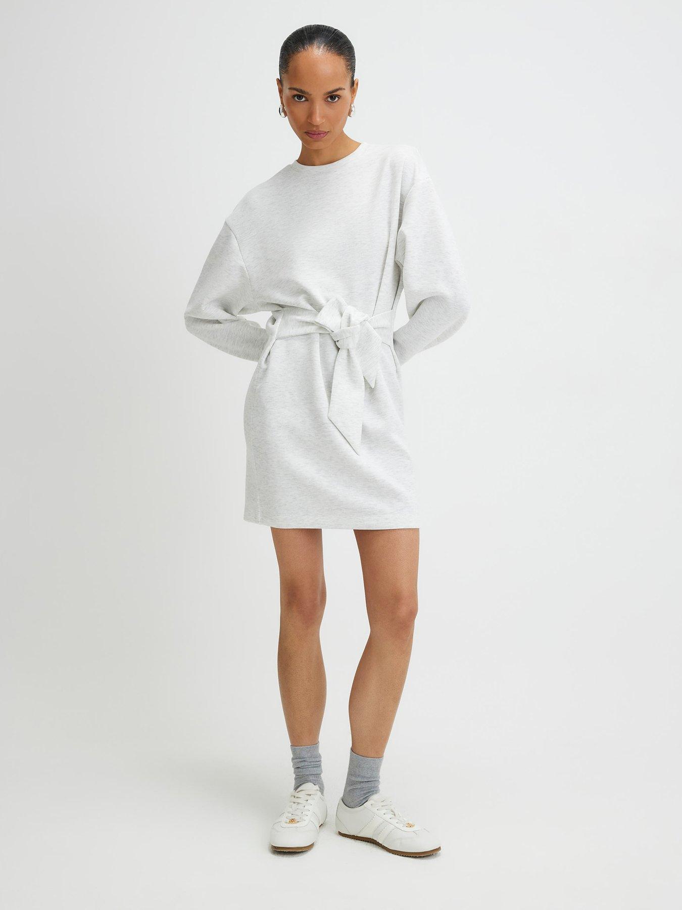 river-island-long-sleeve-tie-front-mini-sweatshirt-dress-greyfront